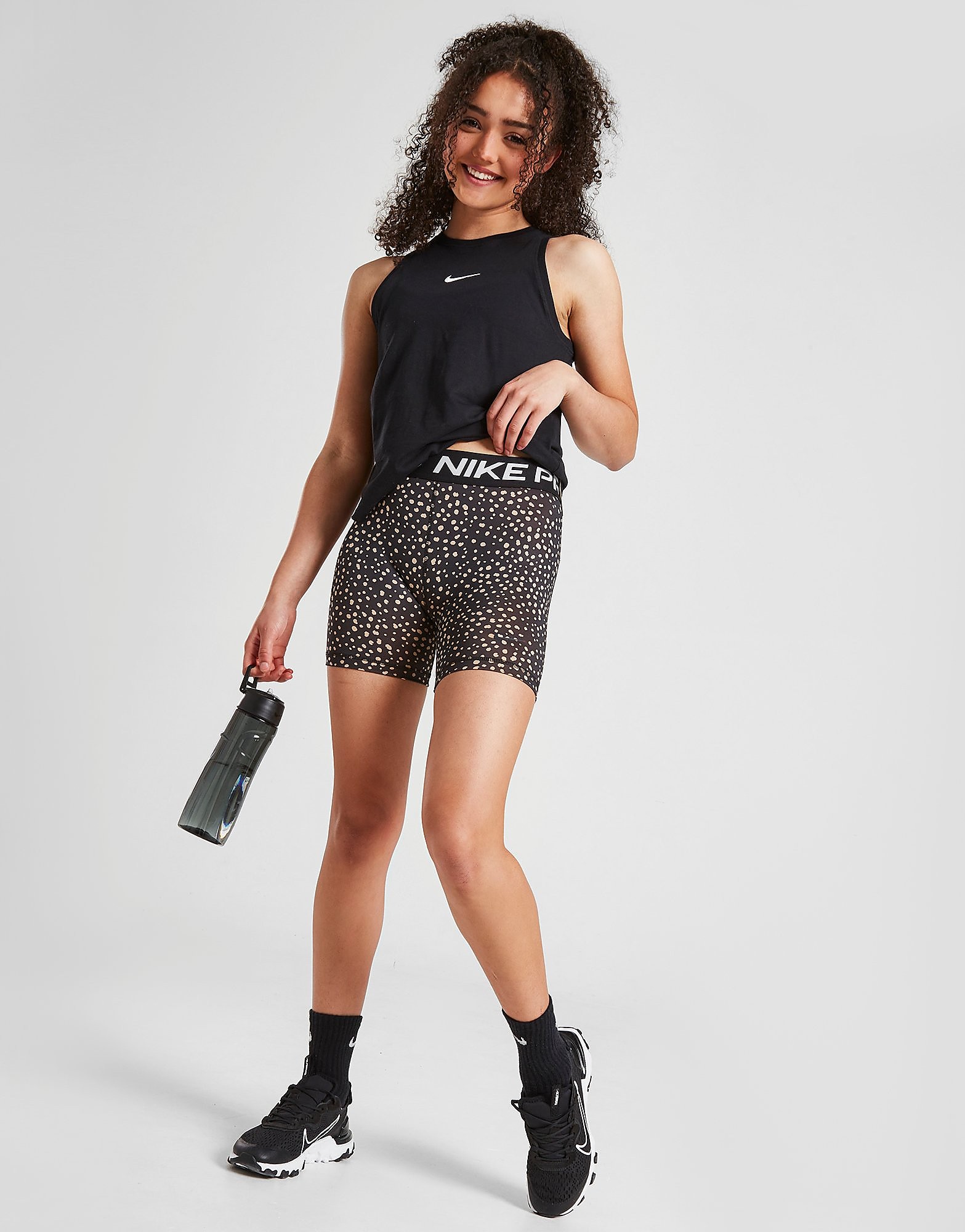 

Nike Girls' Fitness Dri-FIT 3" Shorts Junior - Black/Black/Black - Kids, Black/Black/Black