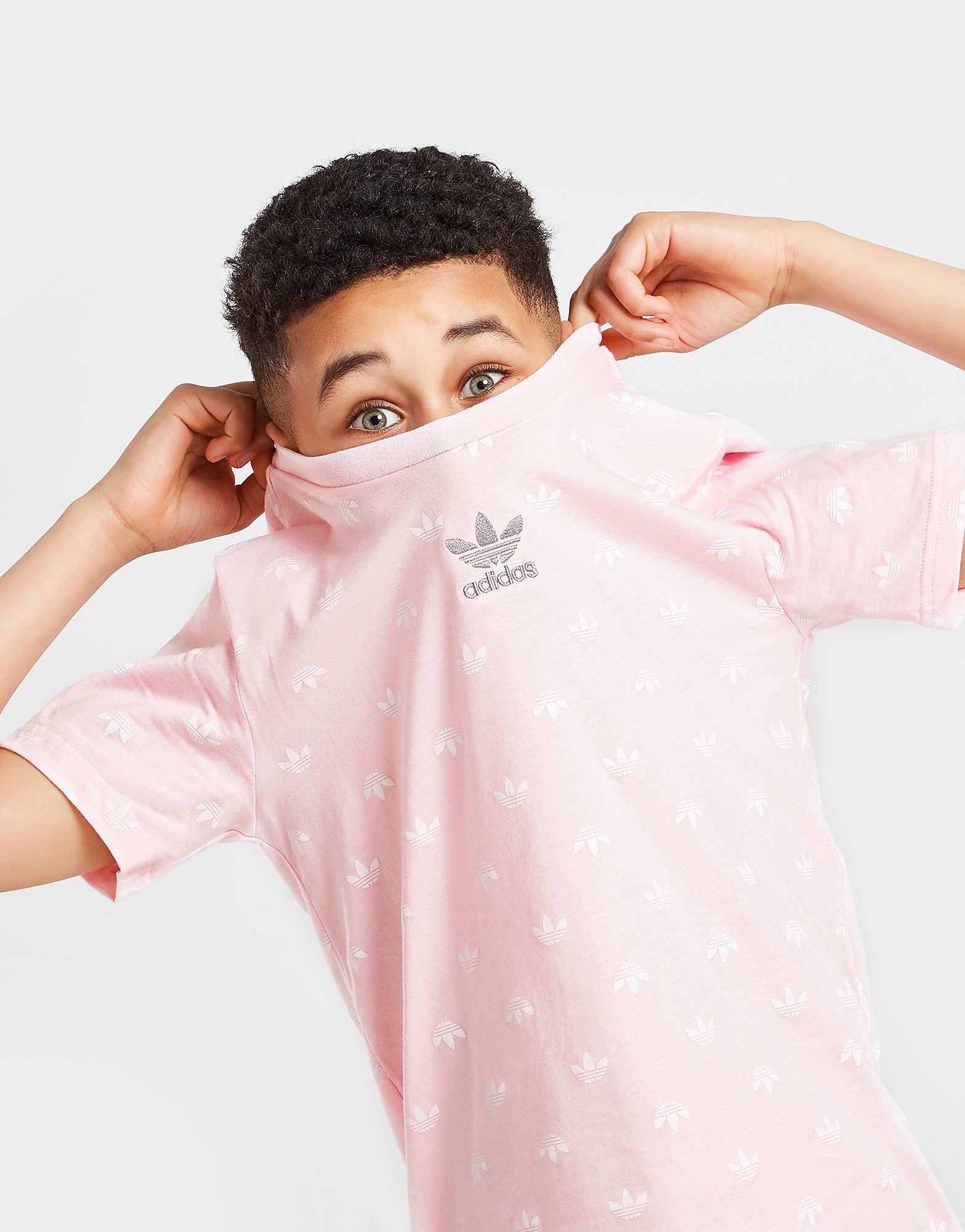 

adidas Originals All Over Trefoil T-Shirt Junior - Only at JD - Pink - Kids, Pink