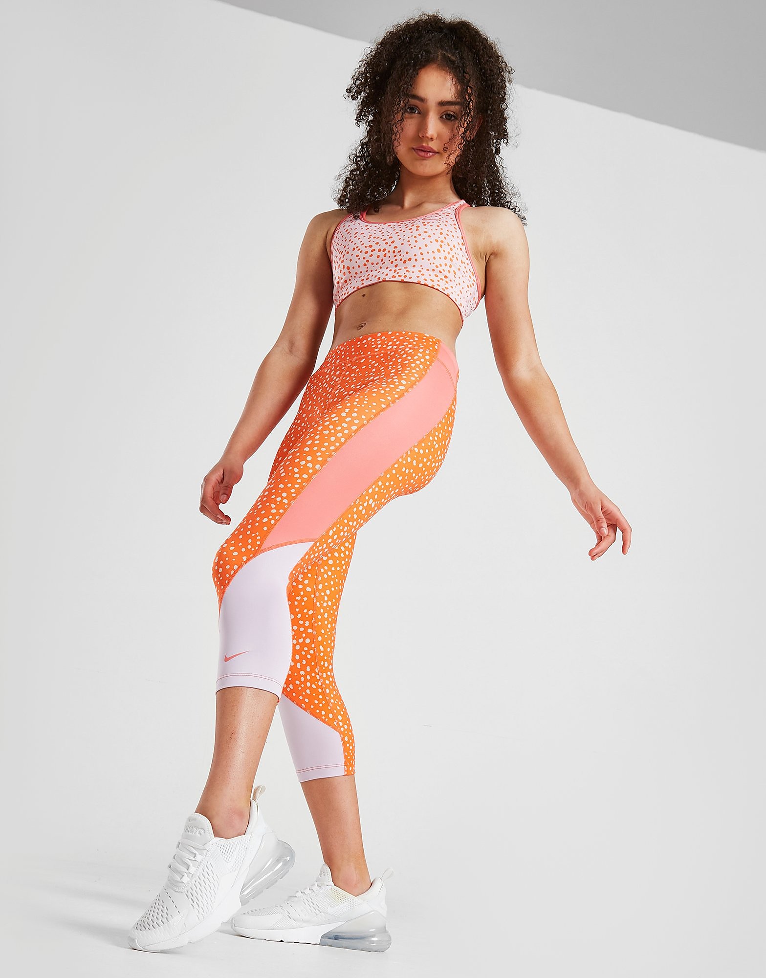 

Nike Girls' Fitness Dri-FIT One Capri Tights Junior - Rush Orange/Doll/Pink Salt/Pink Salt - Kids, Rush Orange/Doll/Pink Salt/Pink Salt