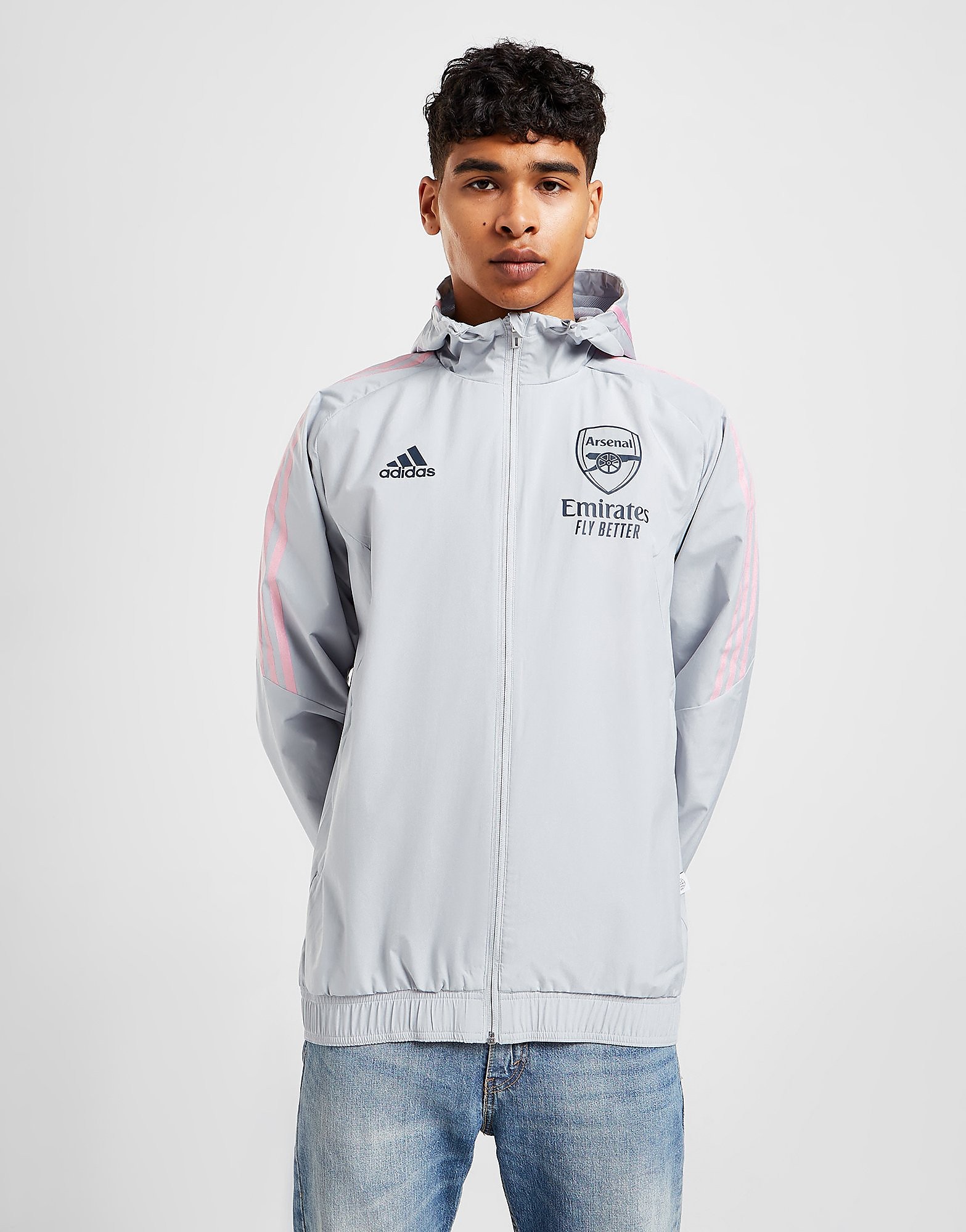 

adidas Arsenal FC All Weather Jacket - Clear Onix - Mens, Clear Onix