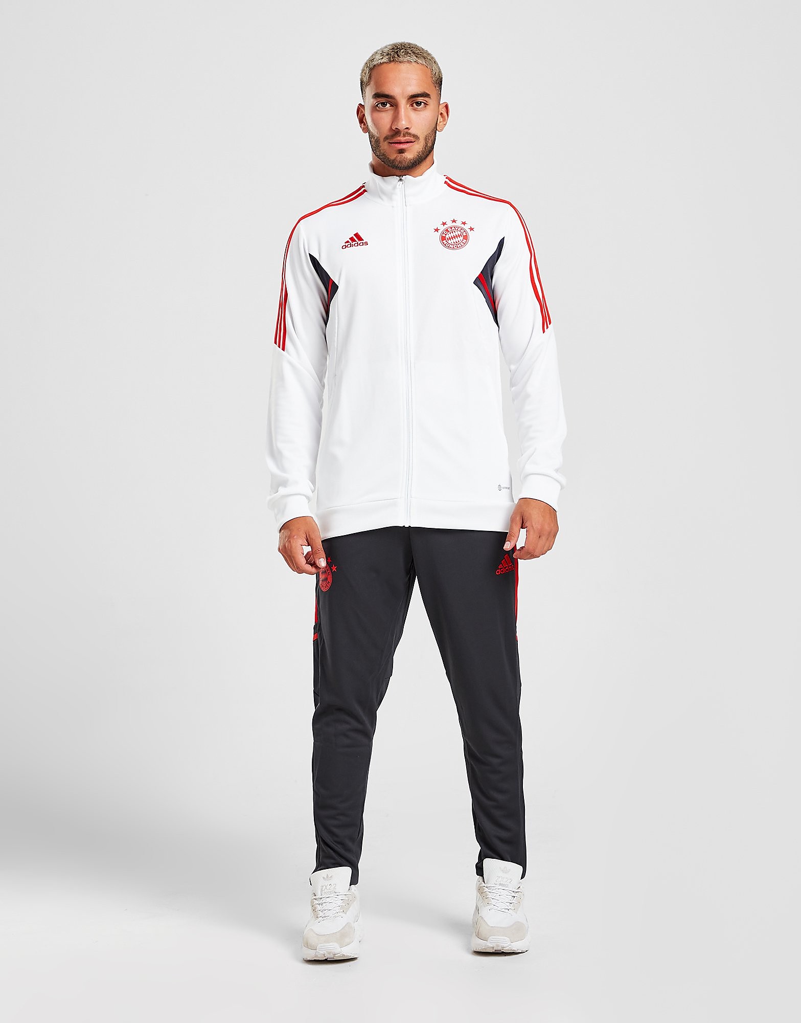adidas FC Bayern Munich Training Tracksuit - White / Night Grey - Mens, White / Night Grey