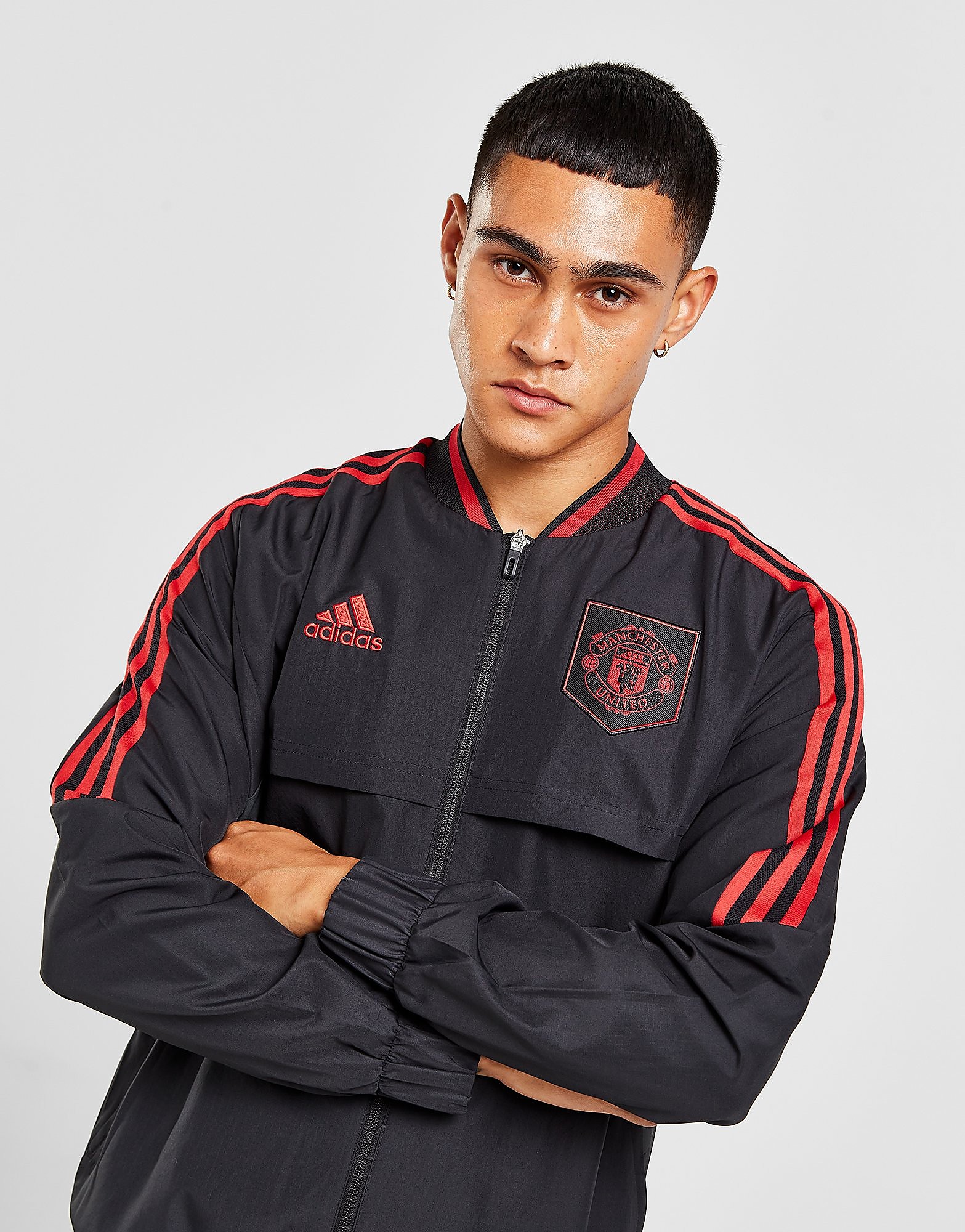 

adidas Manchester United FC Anthem Jacket - Black - Mens, Black