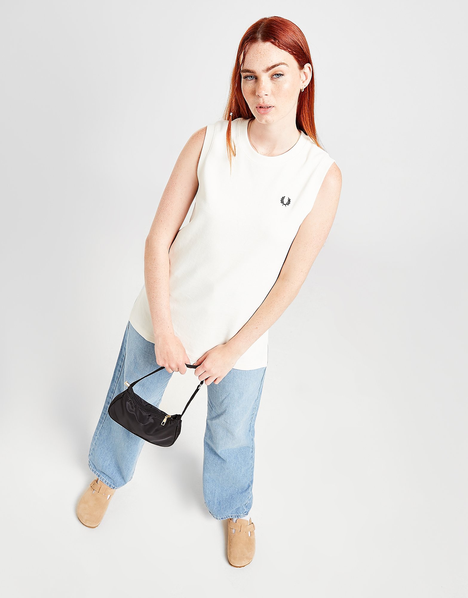 

Fred Perry Pique Tank Top - White - Womens, White