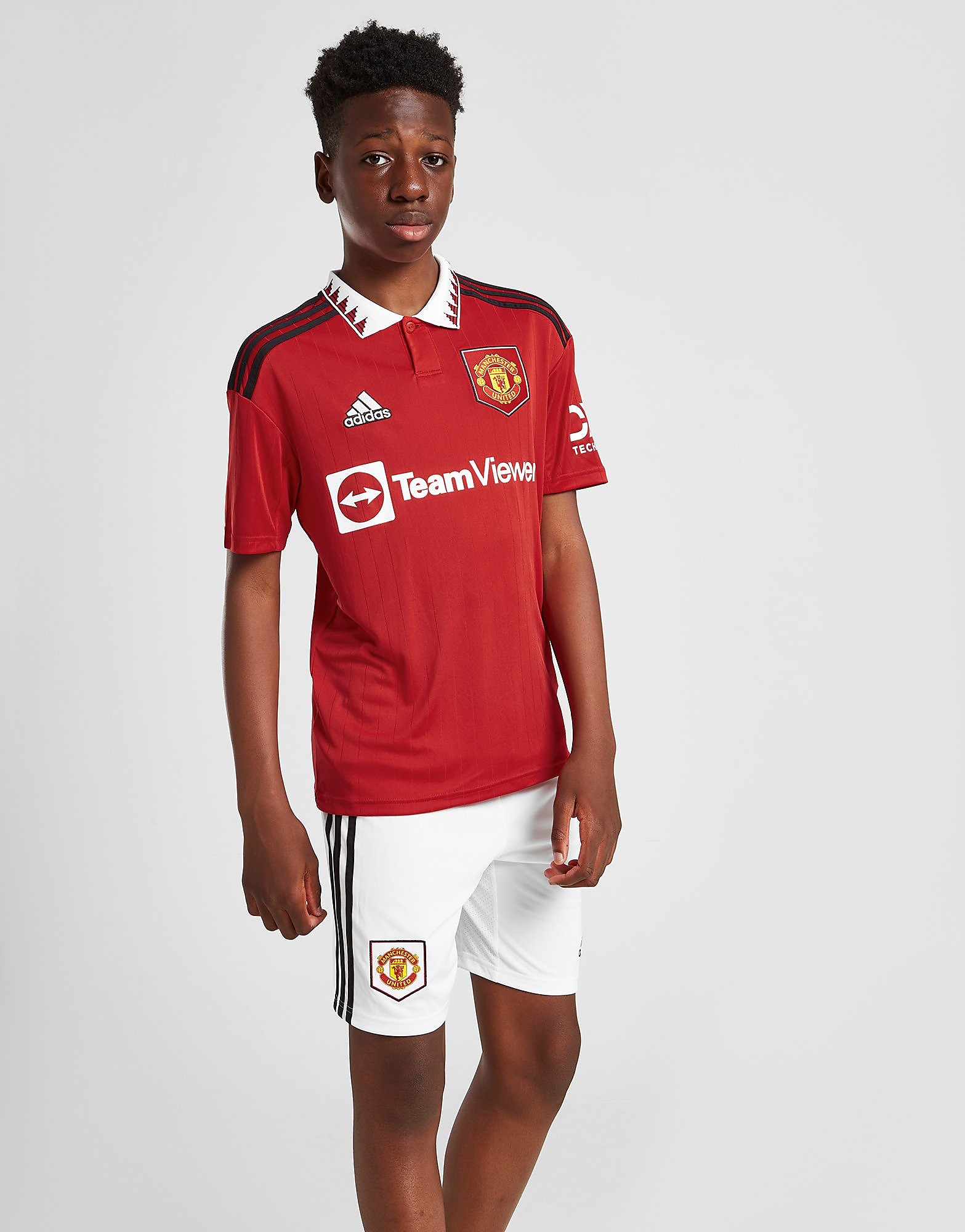 

adidas Manchester United FC 2022/23 Home Shorts Junior - White - Kids, White