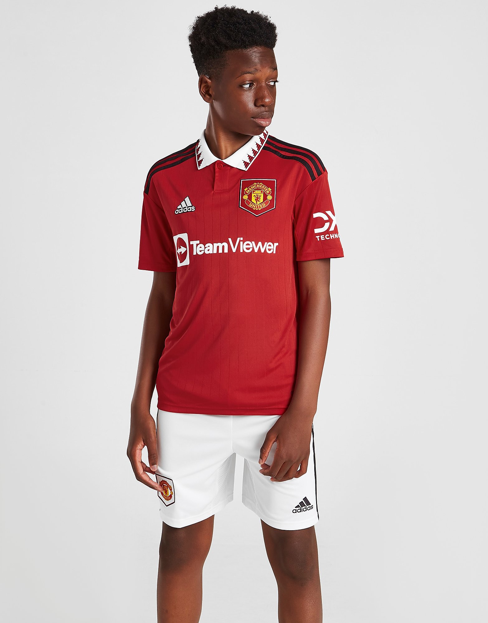 

adidas Manchester United FC 2022/23 Home Shirt Junior - Real Red - Kids, Real Red
