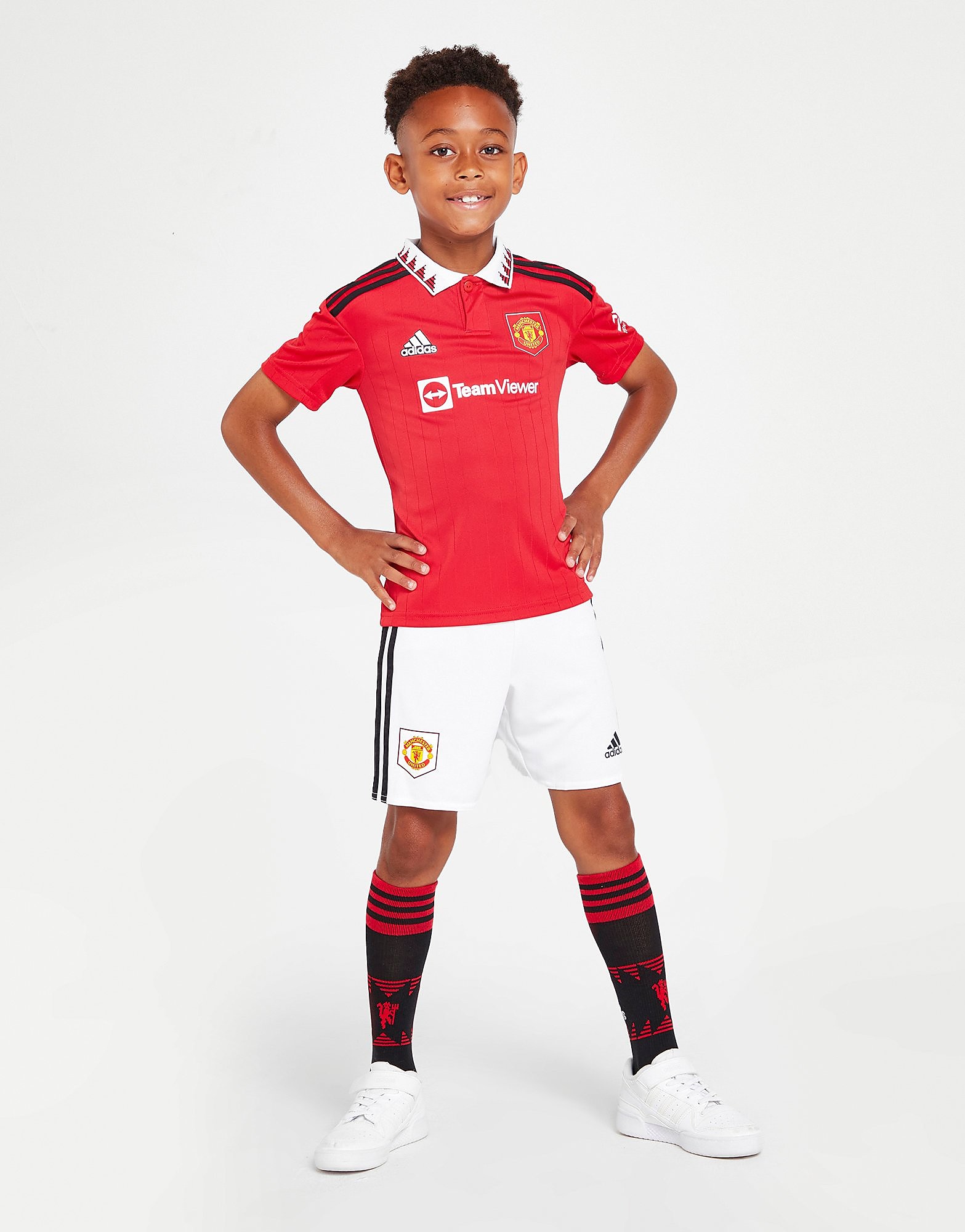

adidas Manchester United FC 2022/23 Home Kit Children - Real Red / White - Kids, Real Red / White