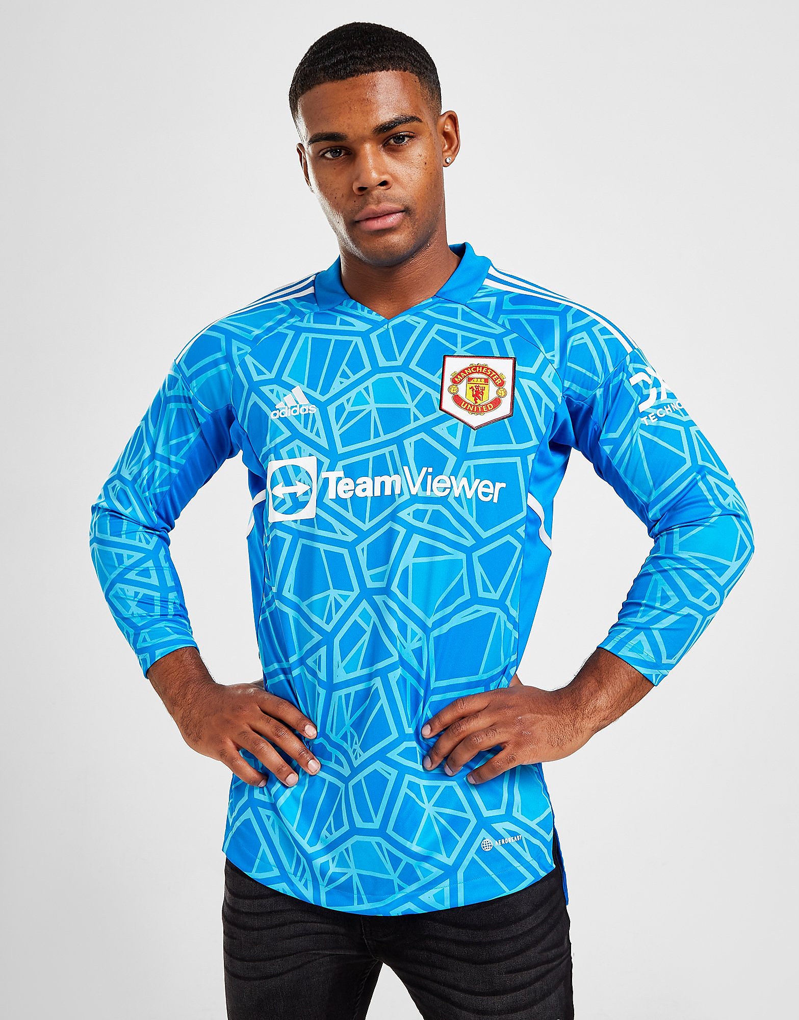 

adidas Manchester United FC 2022/23 Goalkeeper Home Shirt - Blue Rush - Mens, Blue Rush