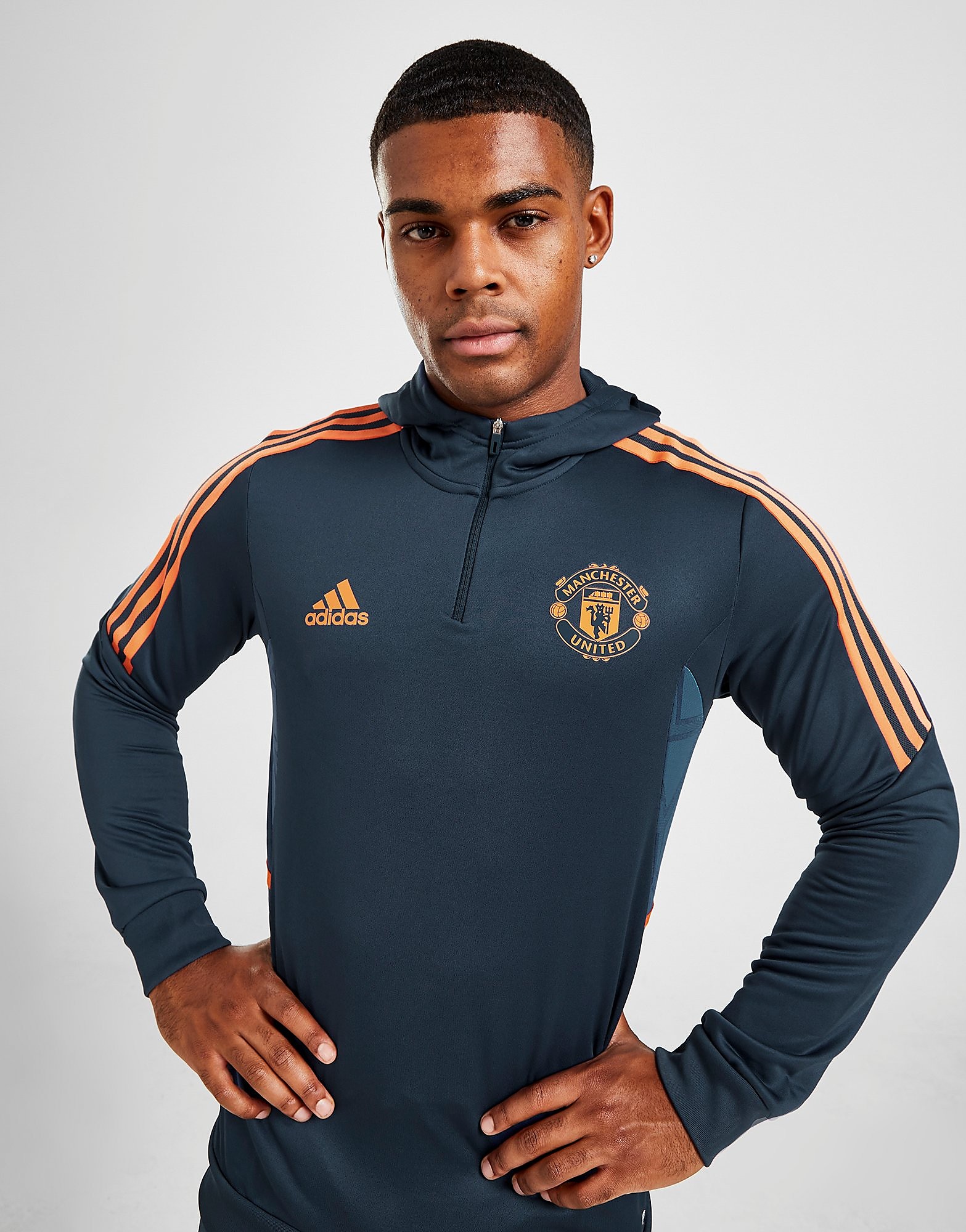 

adidas Manchester United FC Track Hoodie - Crew Navy - Mens, Crew Navy