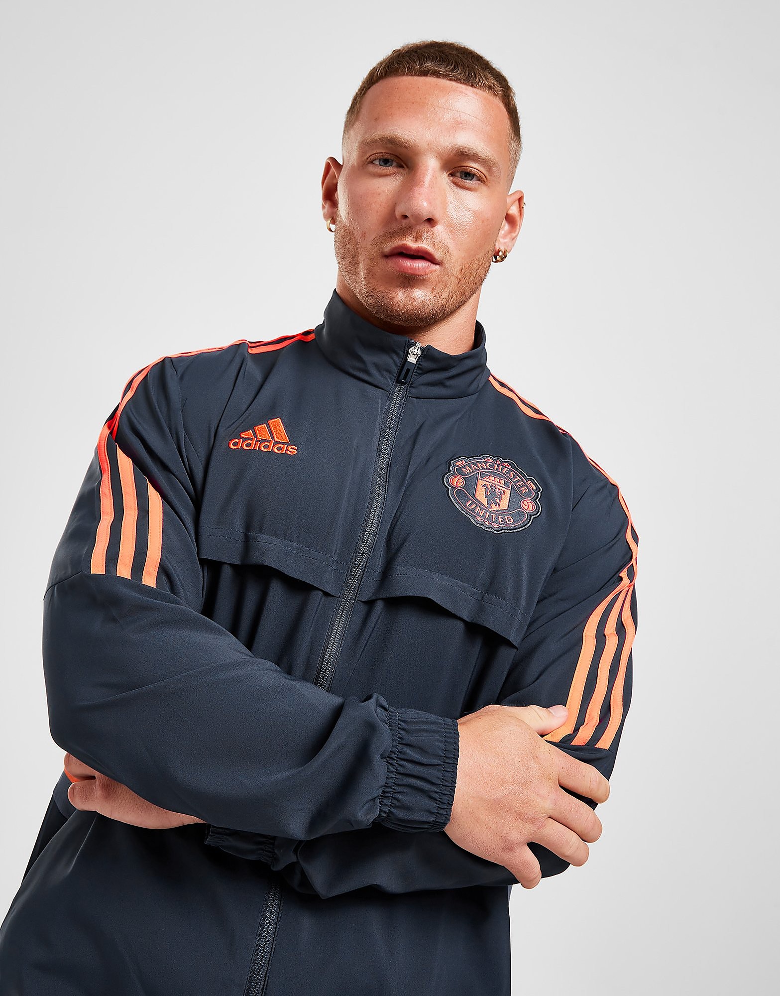 

adidas Manchester United FC Presentation Jacket - Crew Navy - Mens, Crew Navy