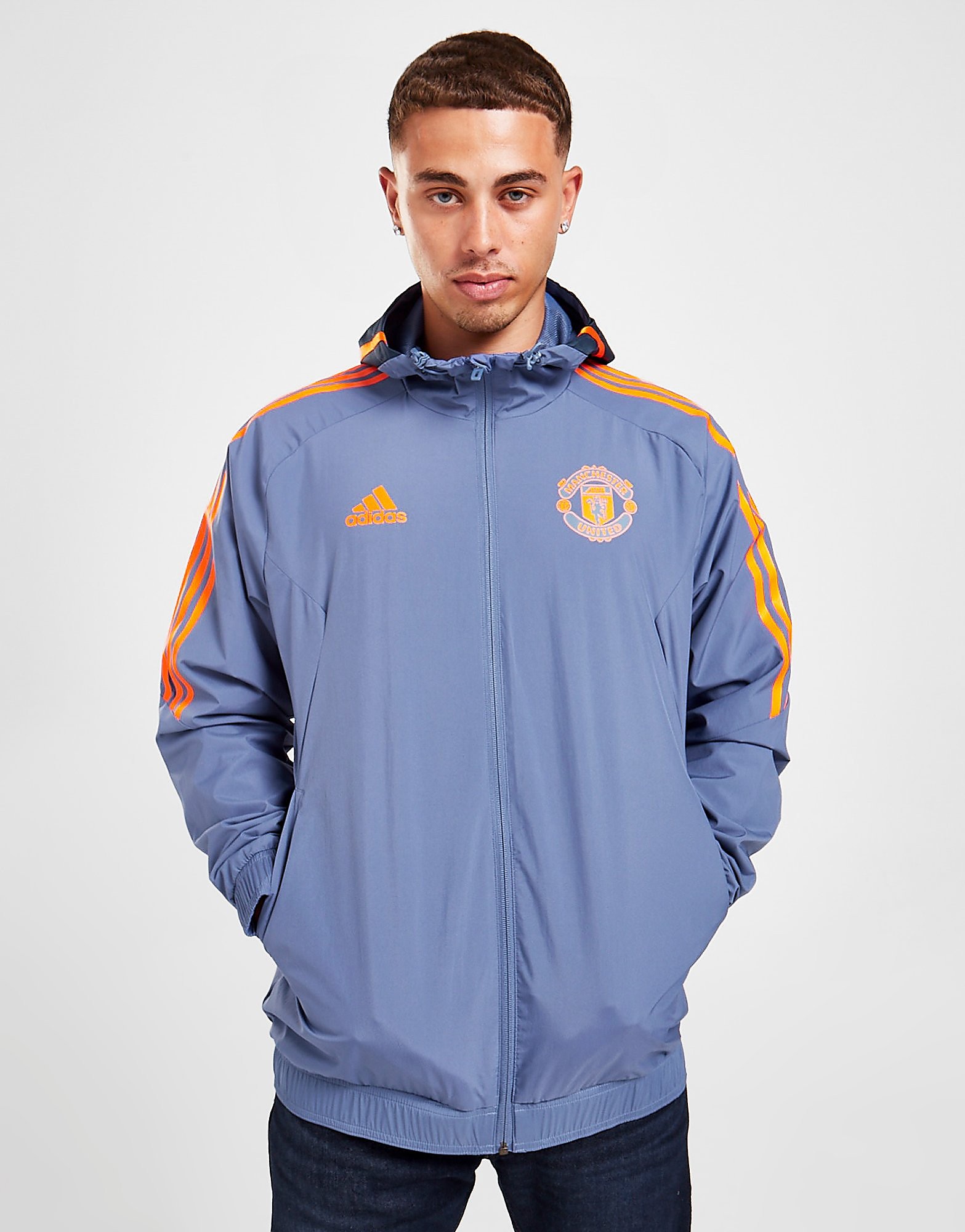 

adidas Manchester United FC All Weather Jacket - Crew Blue - Mens, Crew Blue