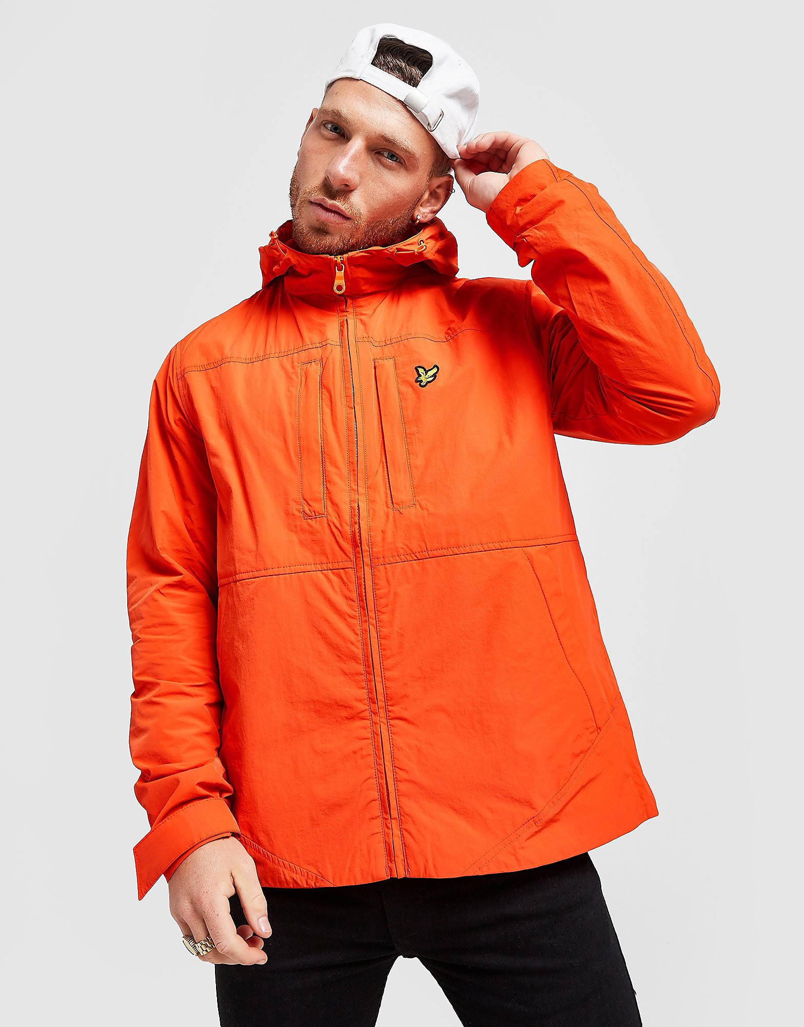 Lyle & Scott Panelled Lightweight Jacket - Orange - Mens, Orange