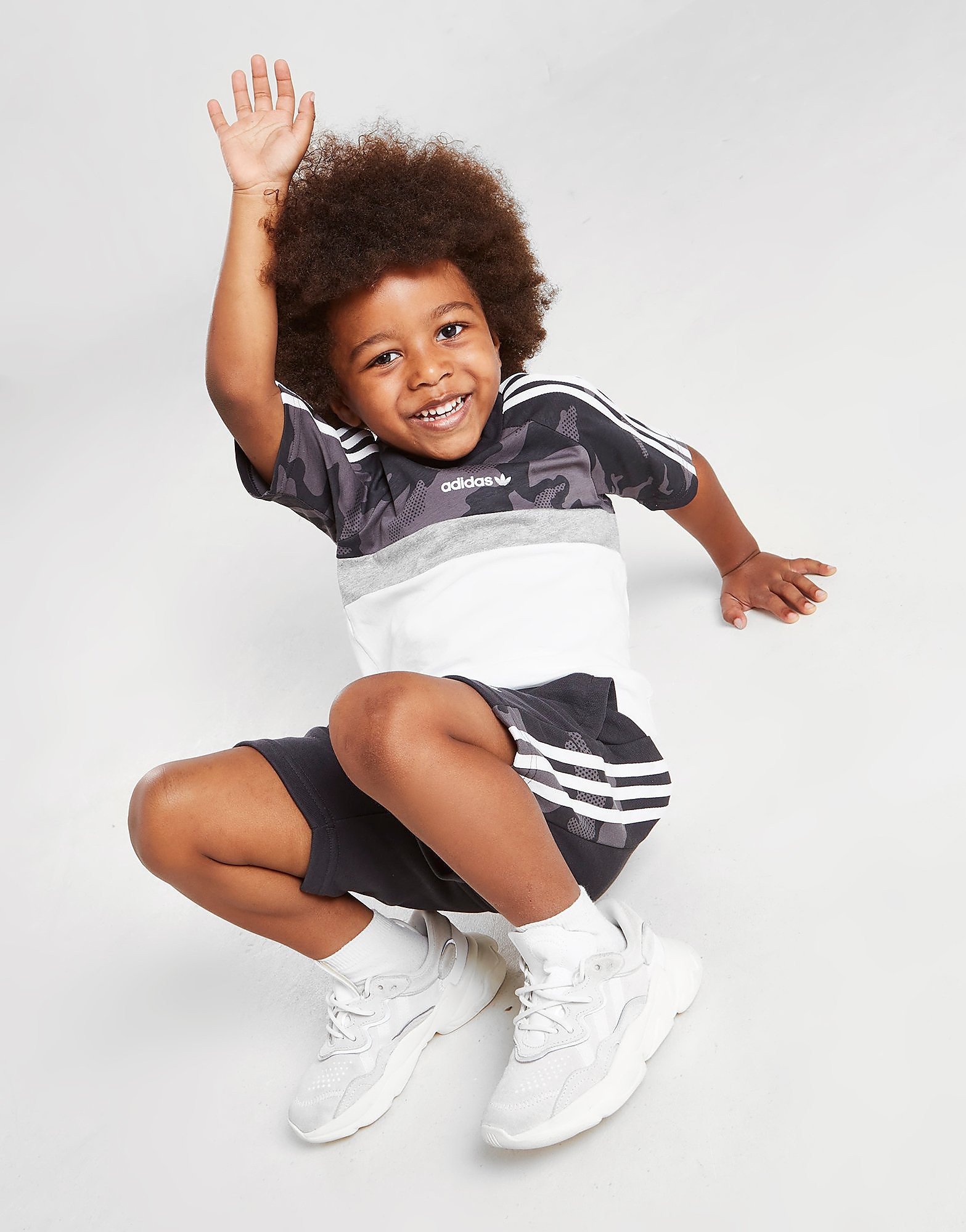 

adidas Originals Camo Itasca T-Shirt/Shorts Set Children - Only at JD - Grey - Kids, Grey