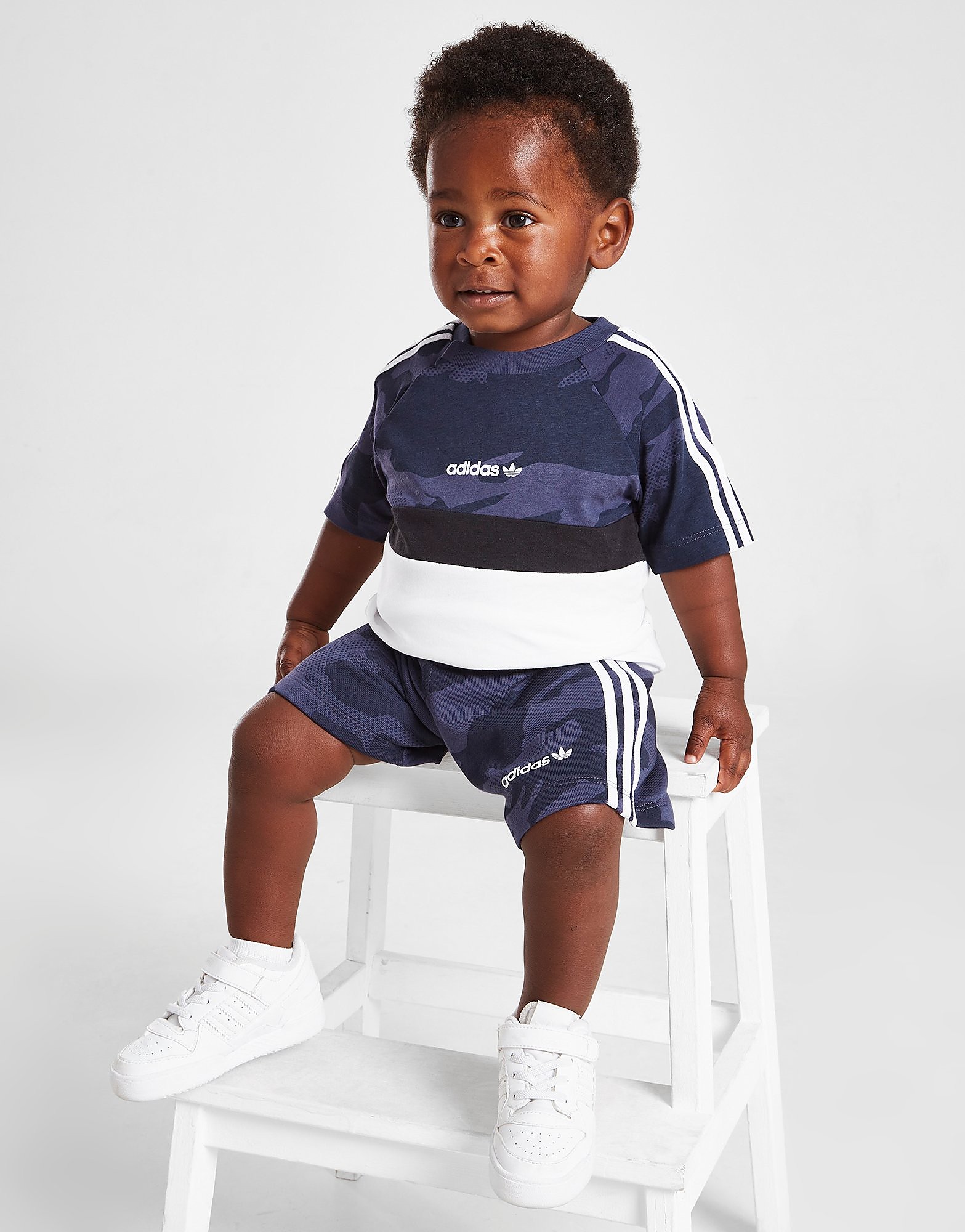 

adidas Originals Camo Itasca T-Shirt/Shorts Set Infant - Only at JD - Blue - Kids, Blue