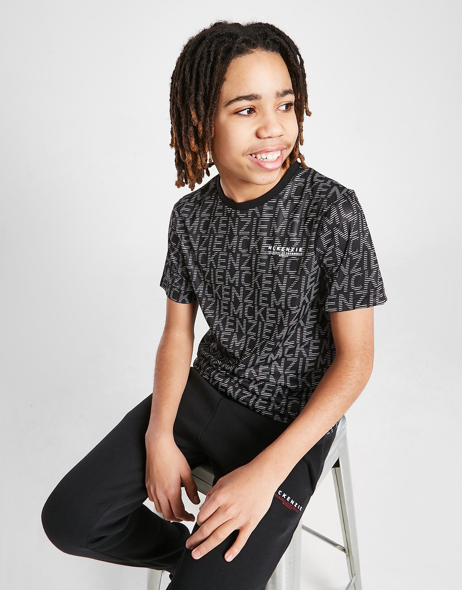 

McKenzie Menkar All Over Print T-Shirt Junior - Black - Kids, Black