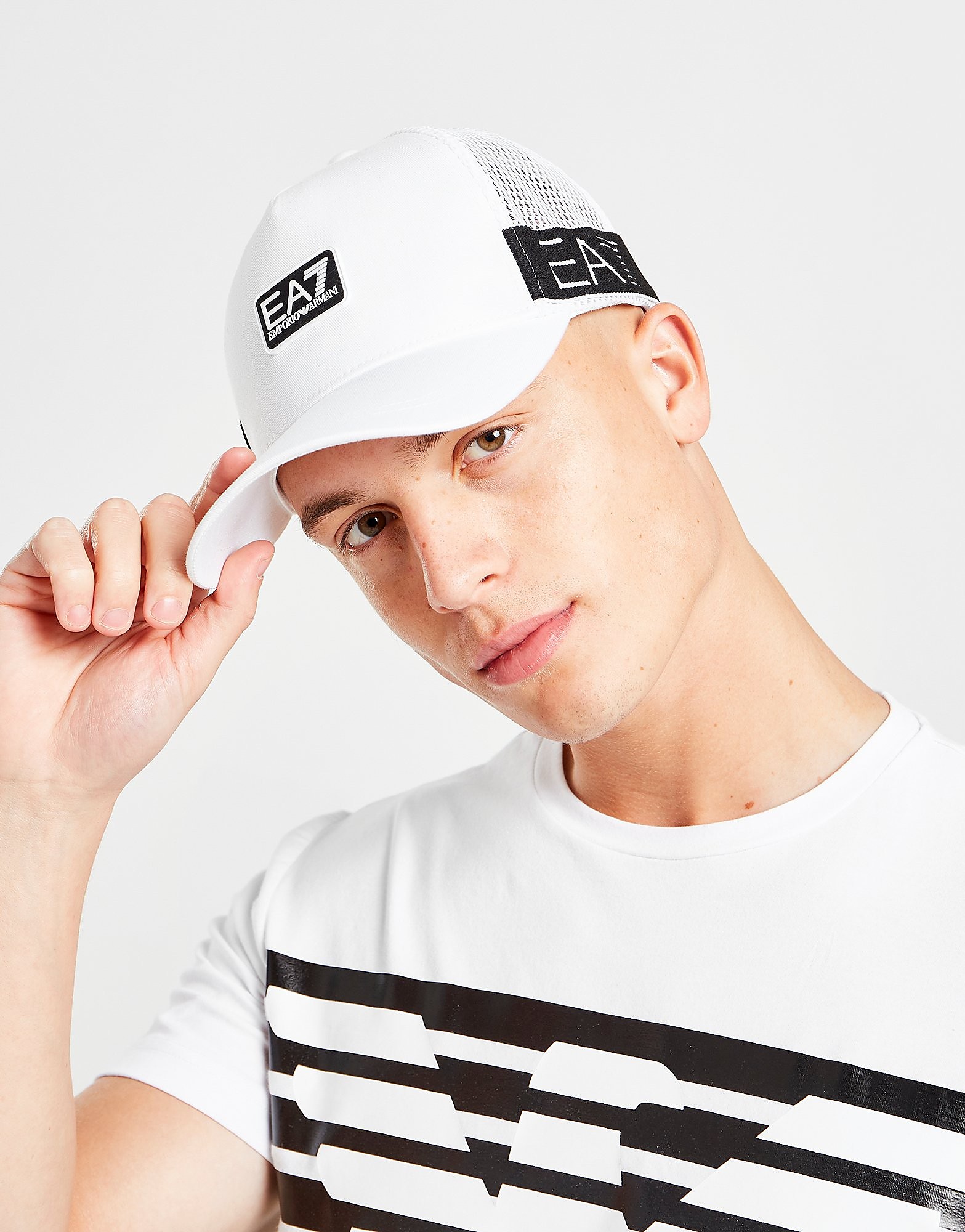 

Emporio Armani EA7 Train Logo Tape Cap - White - Womens, White