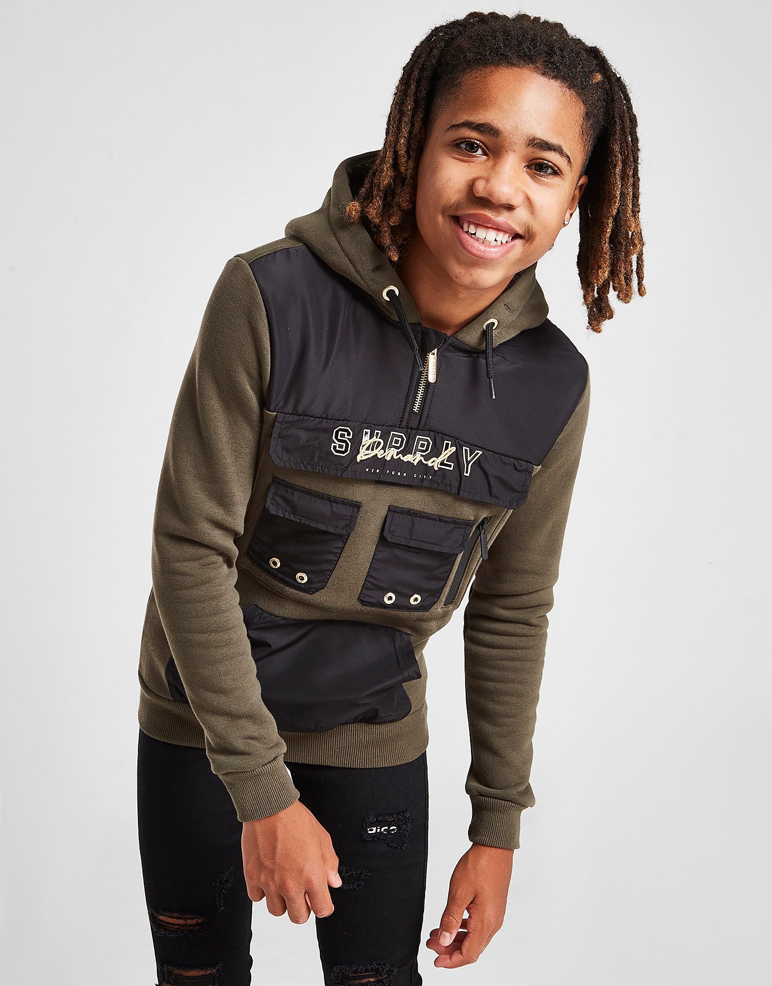 

Supply & Demand Defense 1/2 Zip Hoodie Junior - Green - Kids, Green