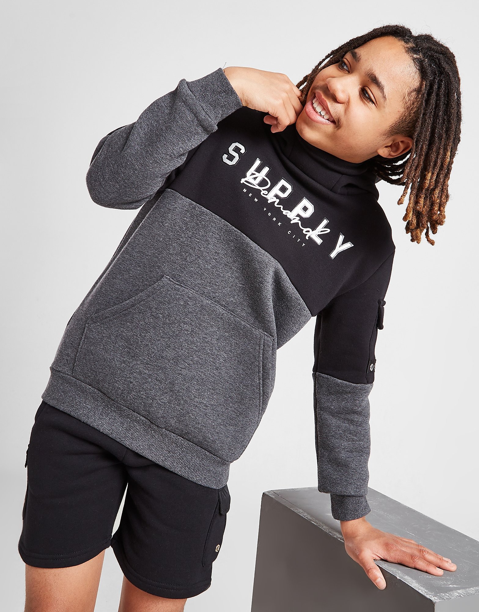 

Supply & Demand Cover Hoodie Junior - Grey/Black - Kids, Grey/Black
