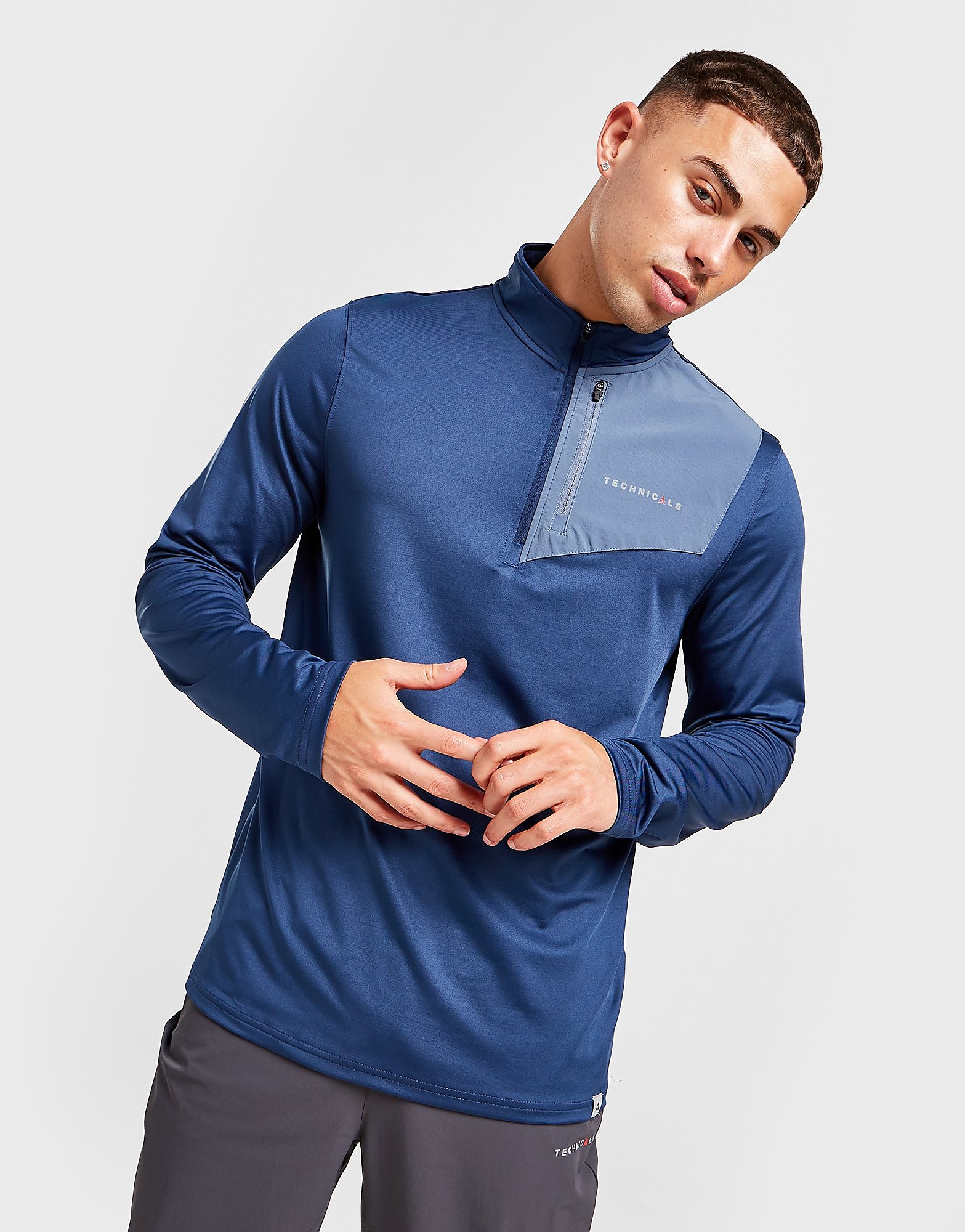 

Technicals Graft 1/4 Zip Top - Blue - Mens, Blue