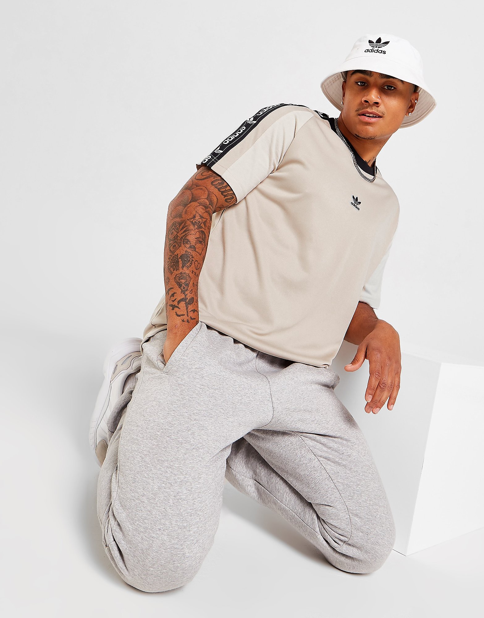 

adidas Originals Edge Tape T-Shirt - Only at JD - Brown - Mens, Brown