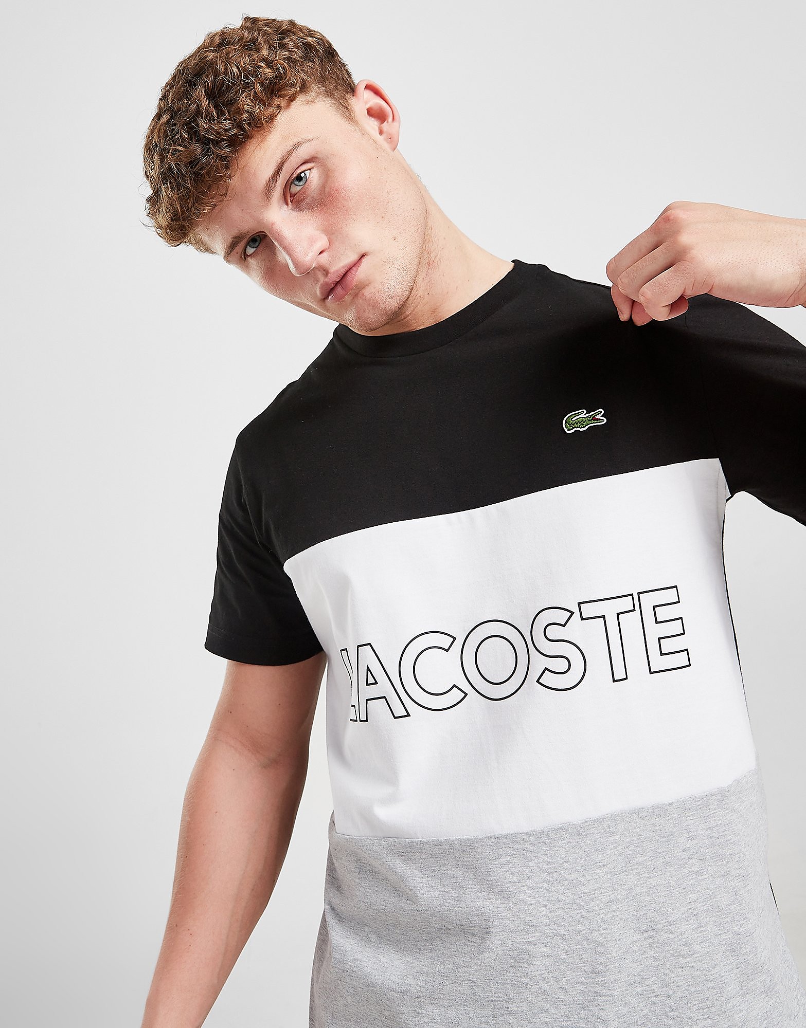

Lacoste Colour Block Wordmark T-Shirt - White - Mens, White