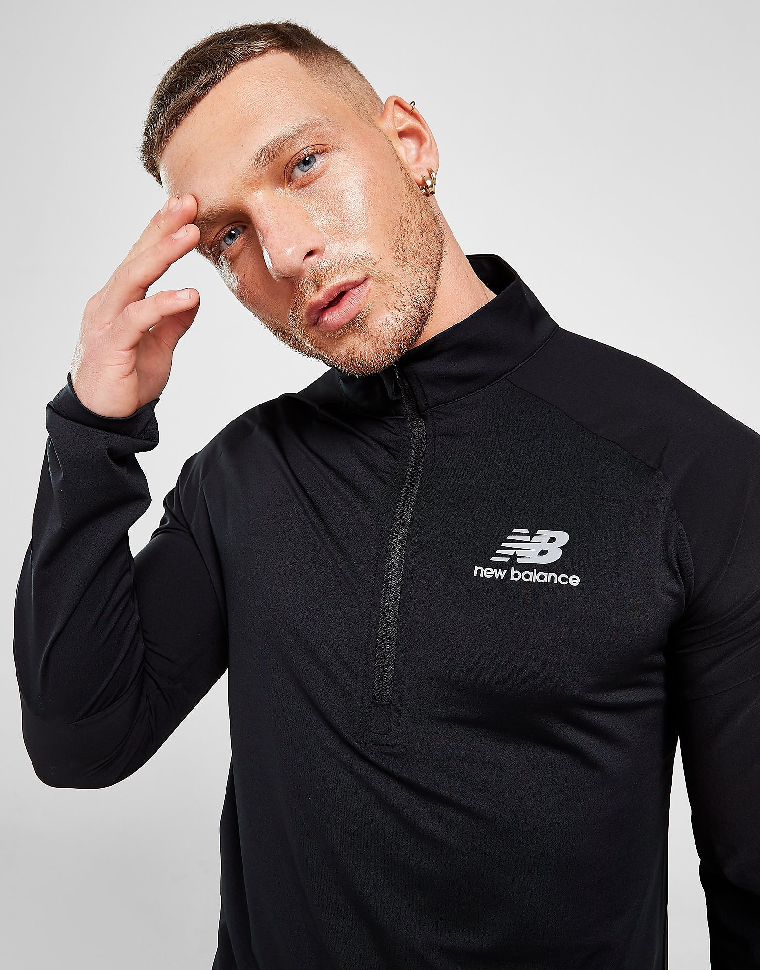 

New Balance Hybrid 1/4 Zip Top - Only at JD - Black - Mens, Black