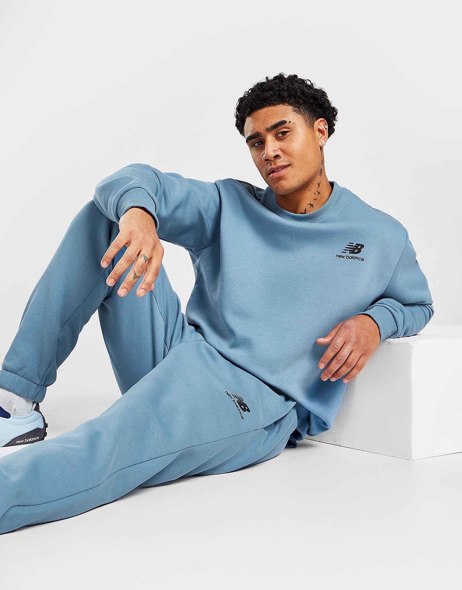 New Balance Fleece Crew Sweatshirt - Only at JD - Blue - Mens, Blue