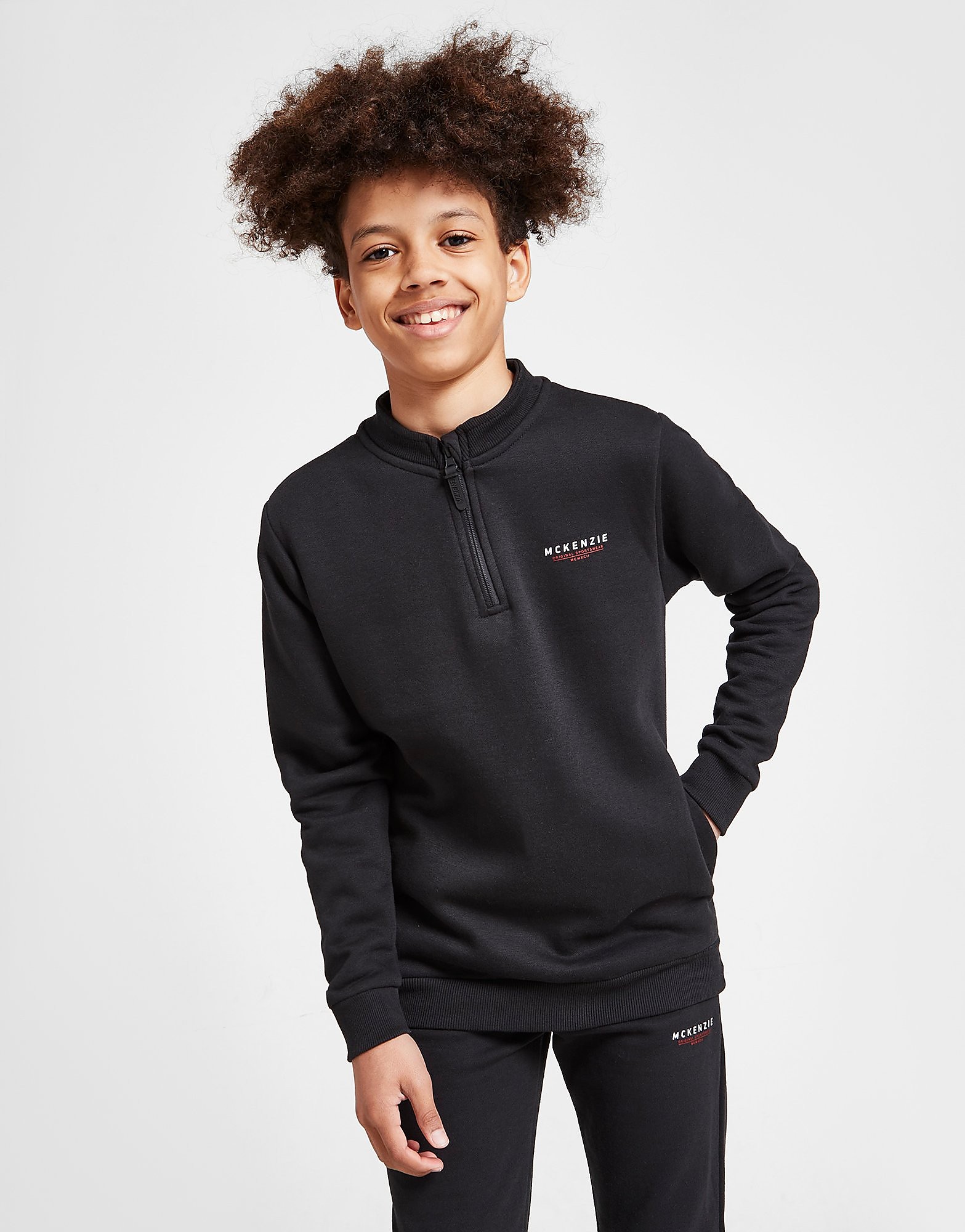 

McKenzie Essential 2 1/4 Zip Track Top Junior - Only at JD - Black - Kids, Black