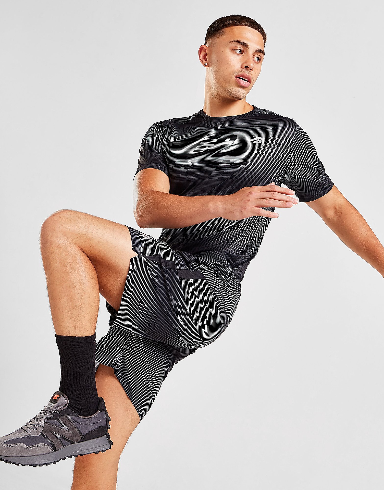 

New Balance NB Print Accelerate T-Shirt - Black - Mens, Black