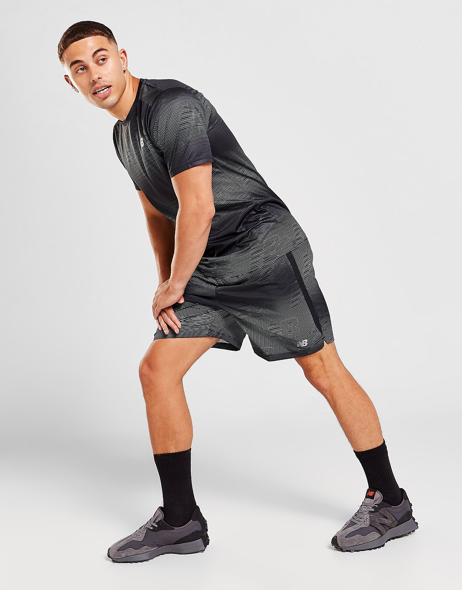 

New Balance NB Print Shorts - Black - Mens, Black