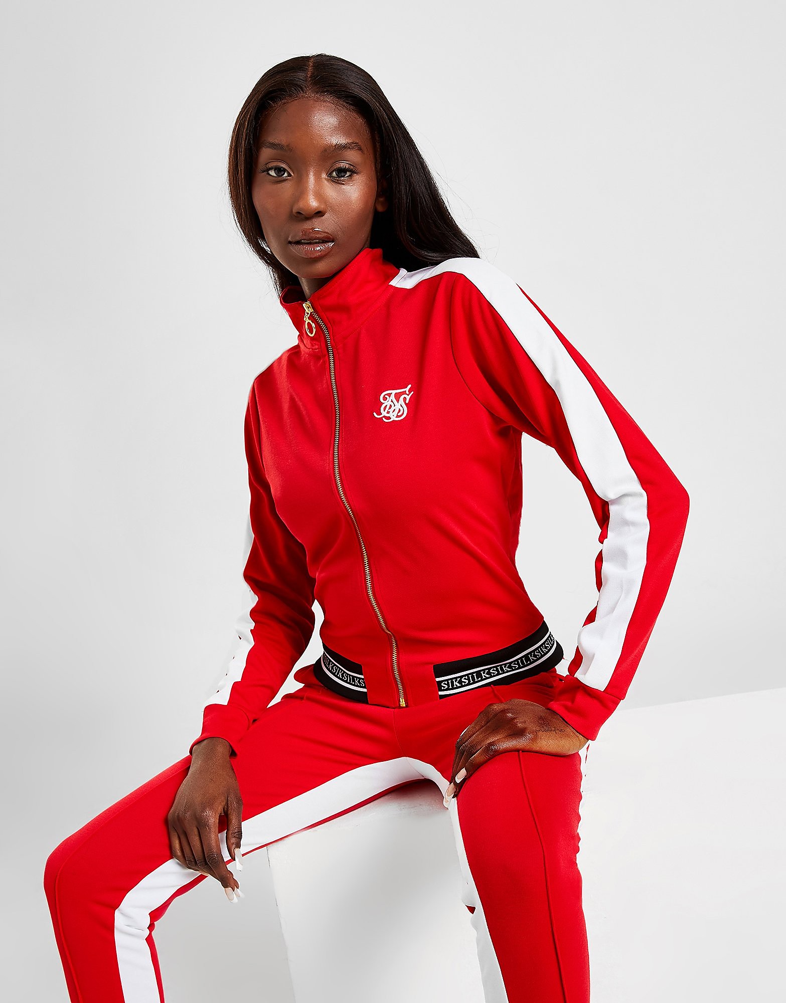 

SikSilk Poly Track Top - Red - Womens, Red