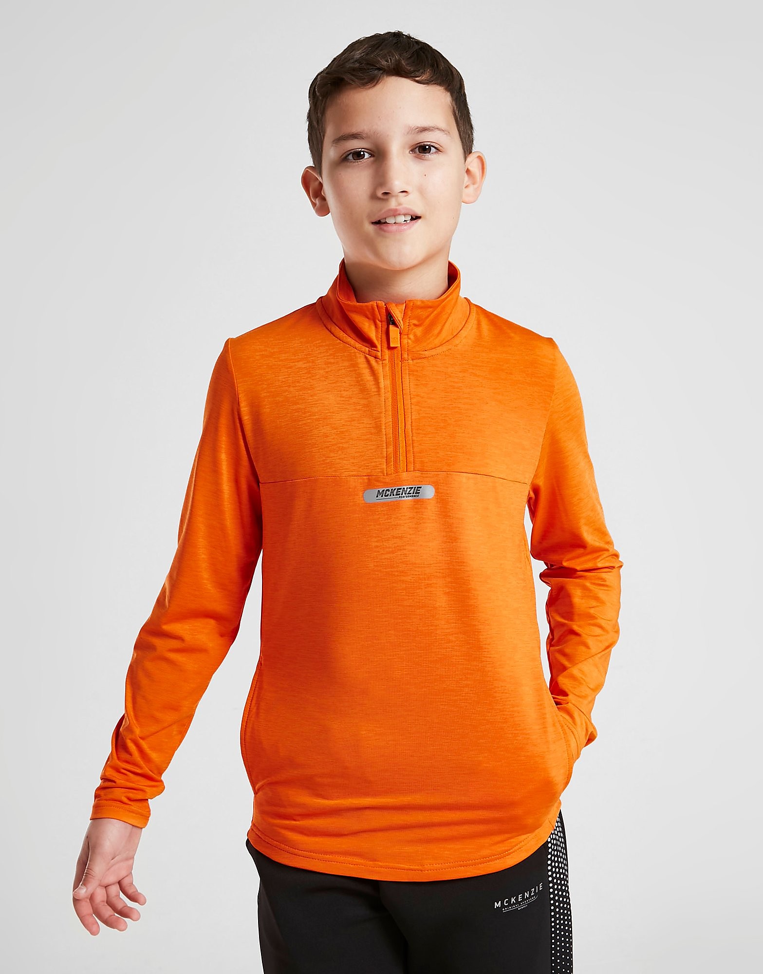 McKenzie Speed 1/4 Zip Track Top Junior - Only at JD - Orange - Kids, Orange