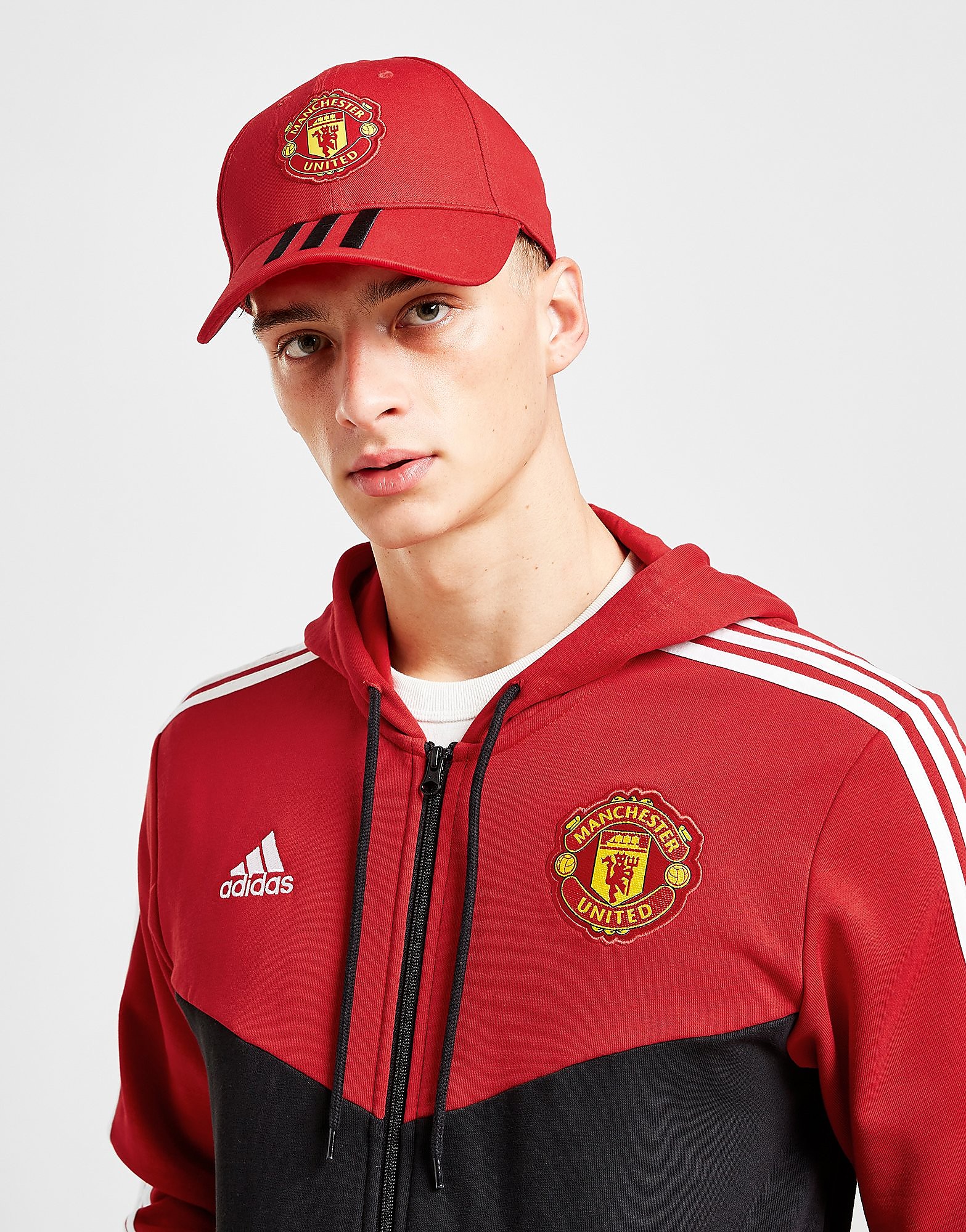 adidas Manchester United FC Baseball Cap - Real Red / Black / White - Womens, Real Red / Black / White