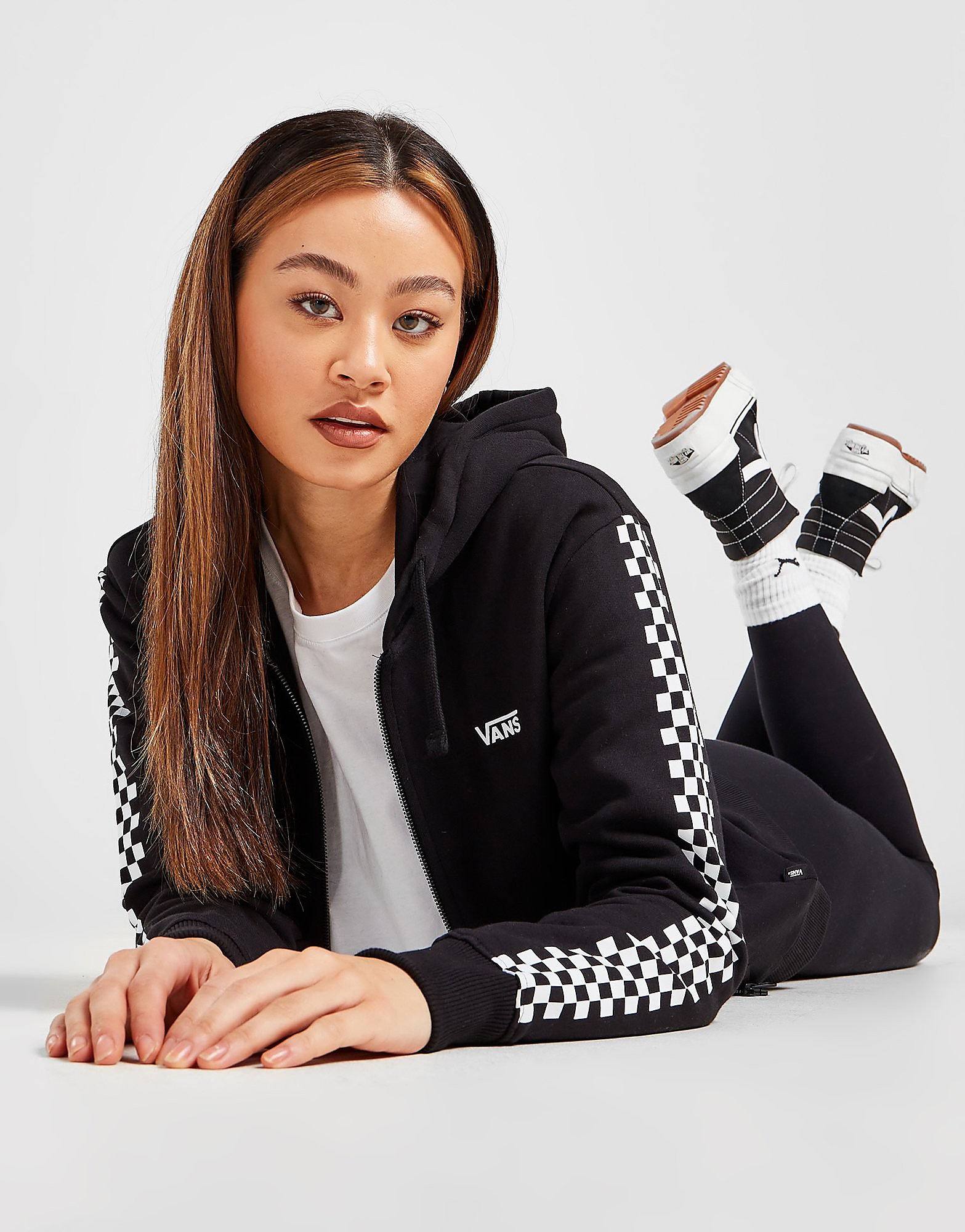 

Vans Check Full Zip Hoodie - Black - Womens, Black