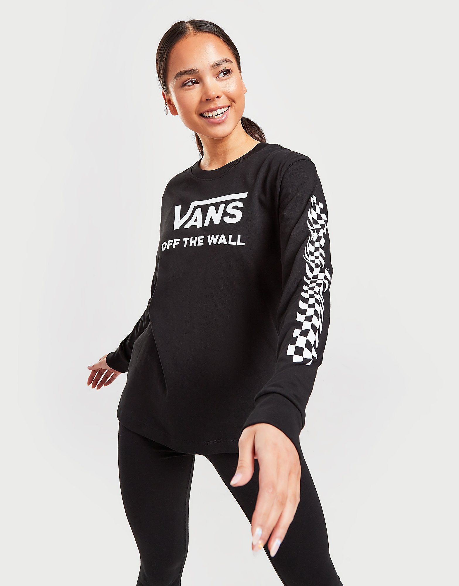 

Vans Check Long Sleeve T-Shirt - Black - Womens, Black