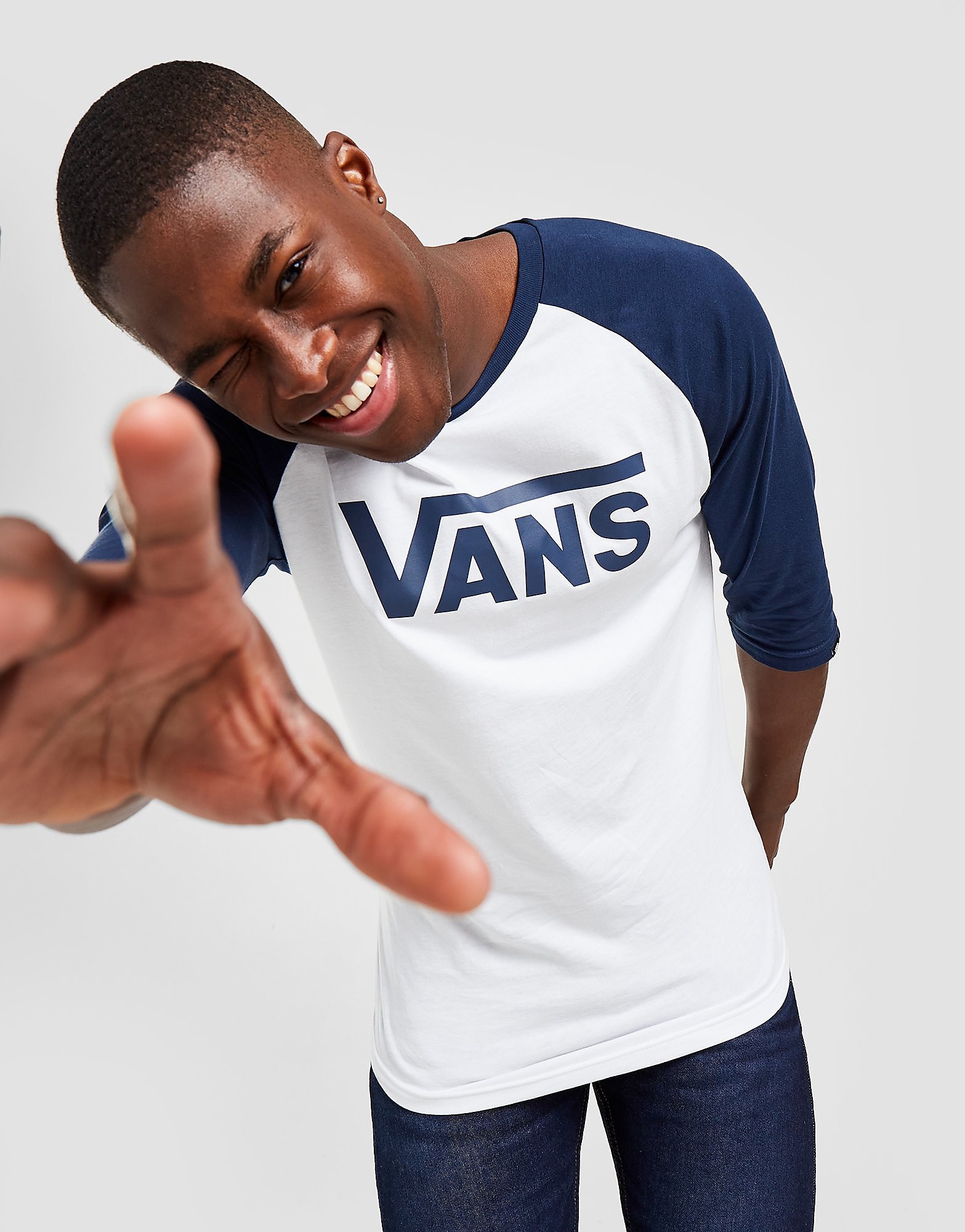 

Vans Flying V Raglan Long Sleeve T-Shirt - White - Mens, White