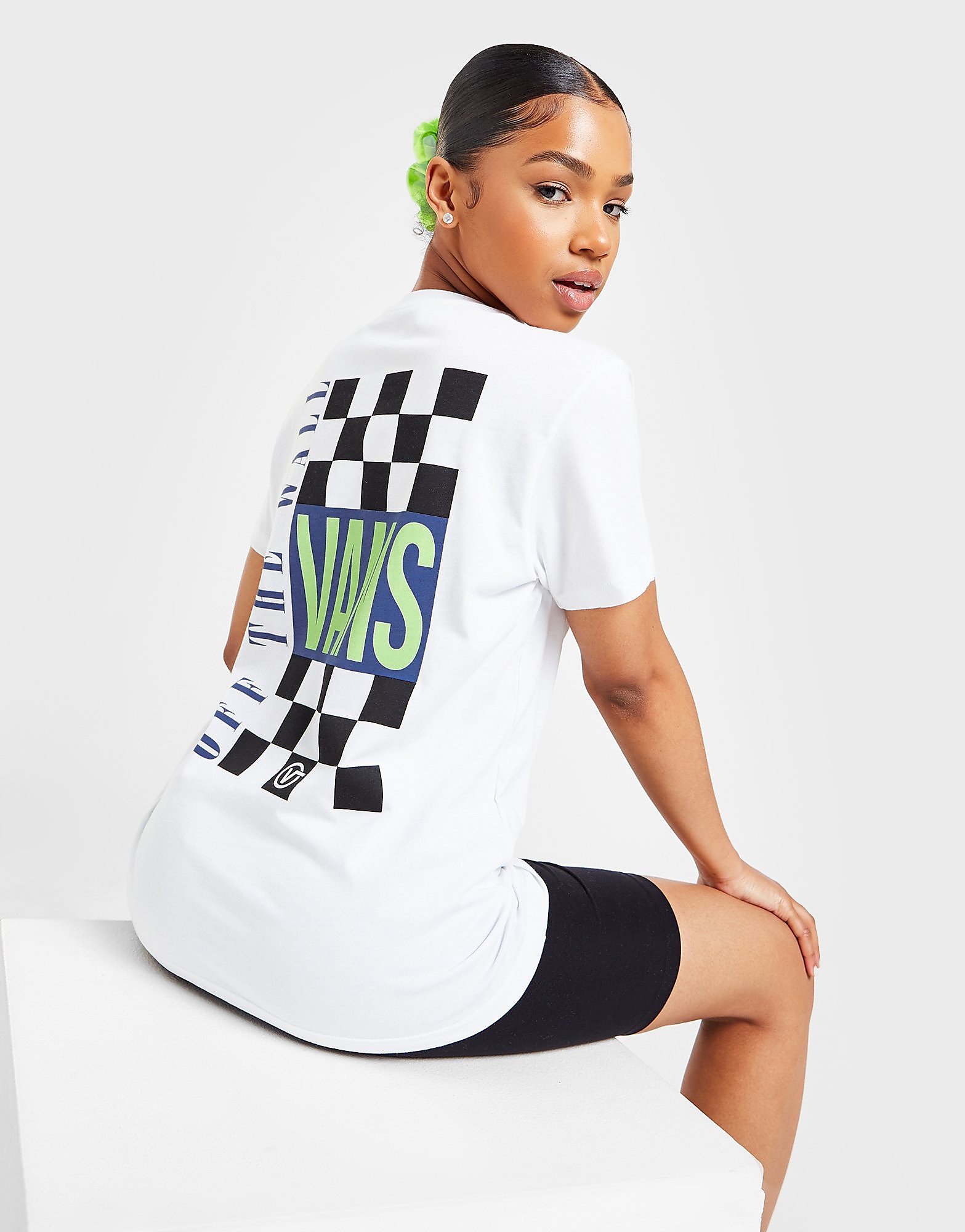 

Vans Off The Wall Check Boyfriend T-Shirt - White - Womens, White