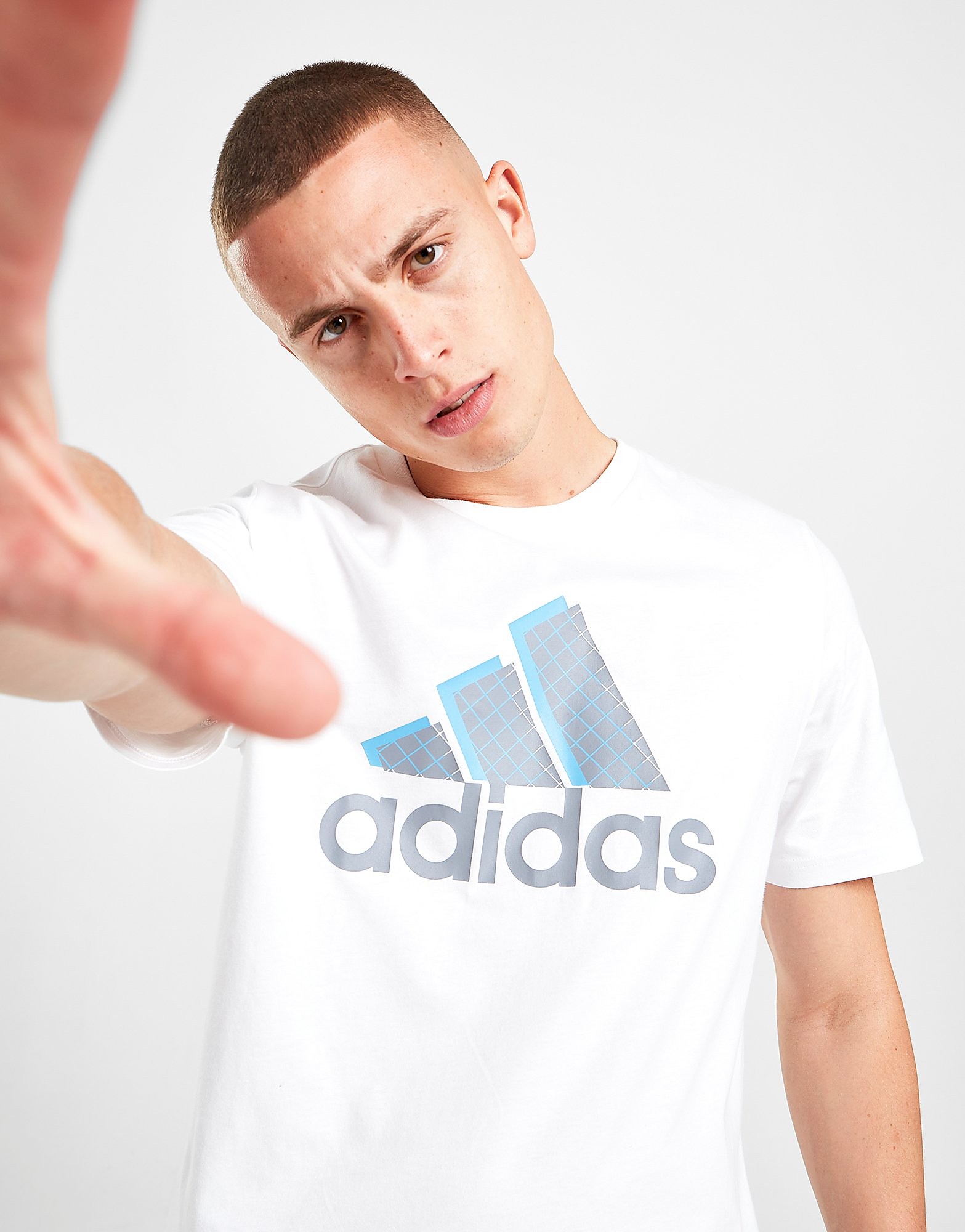 

adidas Badge of Sport Grid Logo T-Shirt - Only at JD - White, White