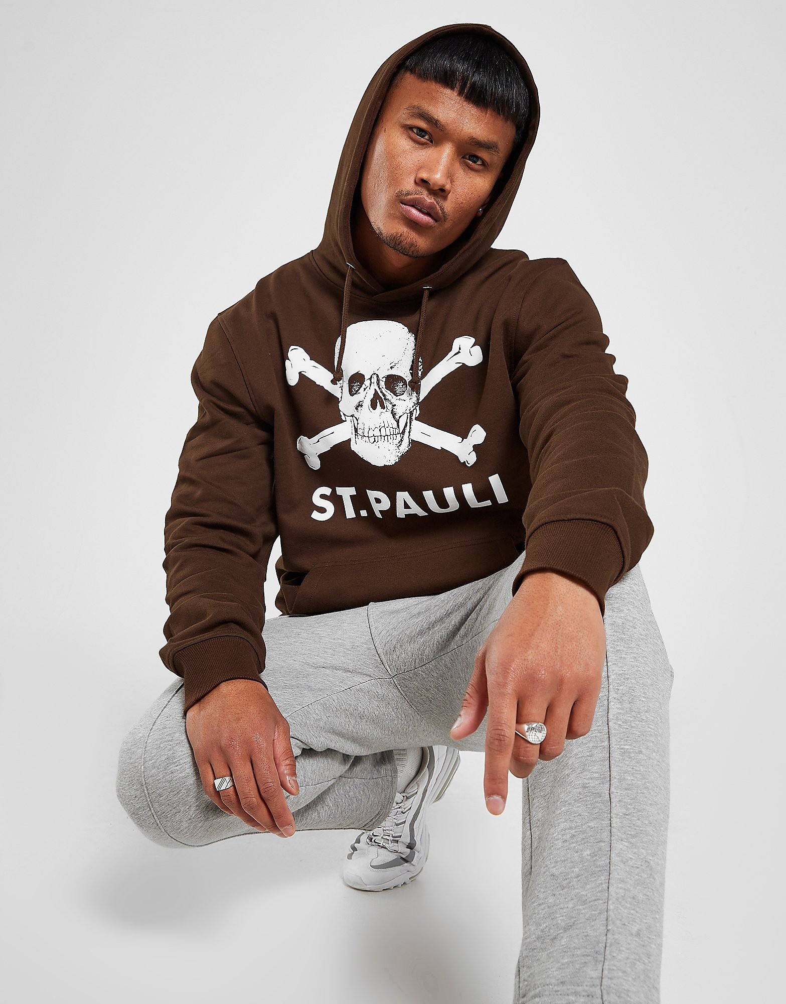 

Official Team St. Pauli Skull Fairtrade Hoodie - Brown - Mens, Brown