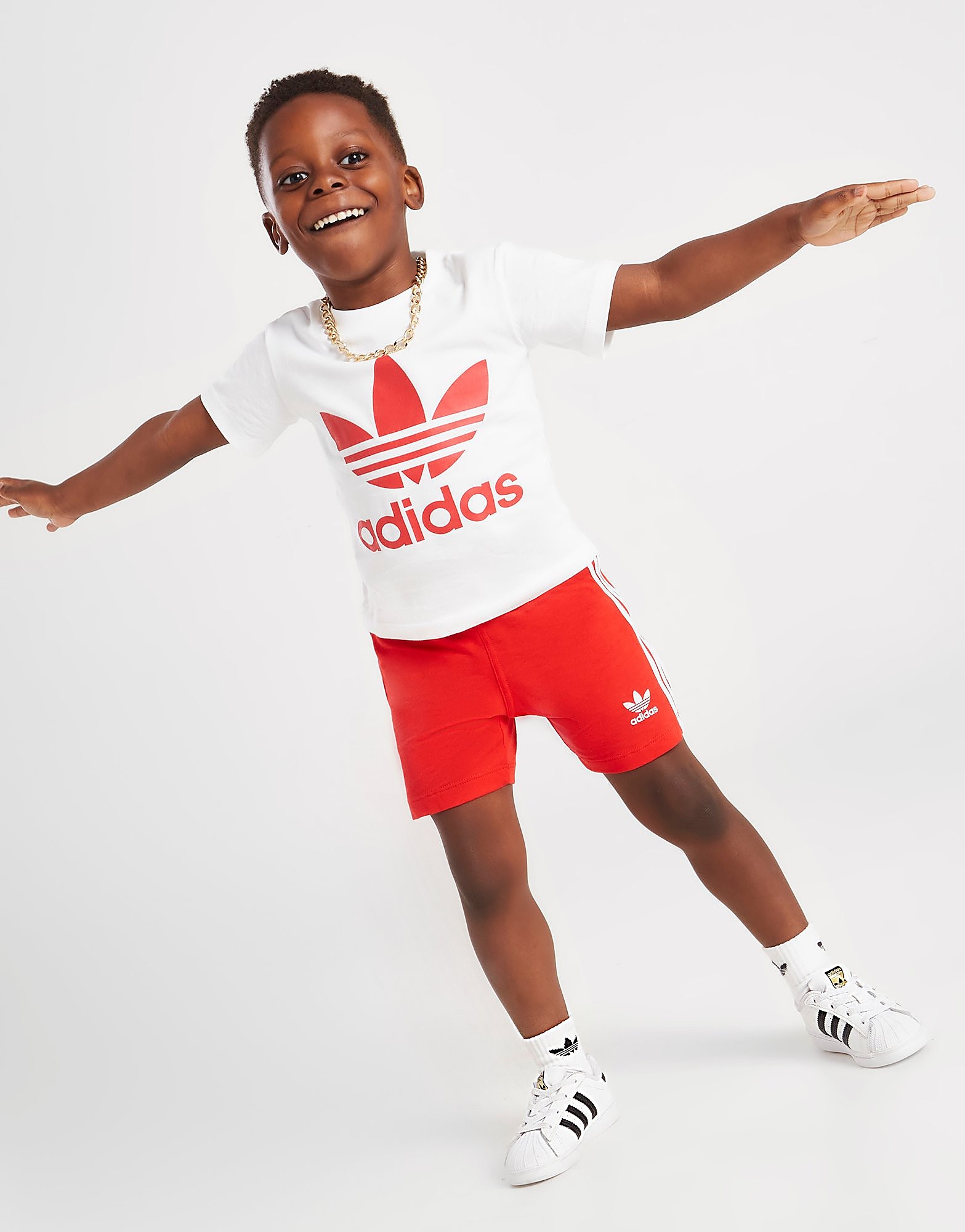 

adidas Originals Trefoil T-Shirt/Shorts Set Infant - White / Vivid Red - Kids, White / Vivid Red