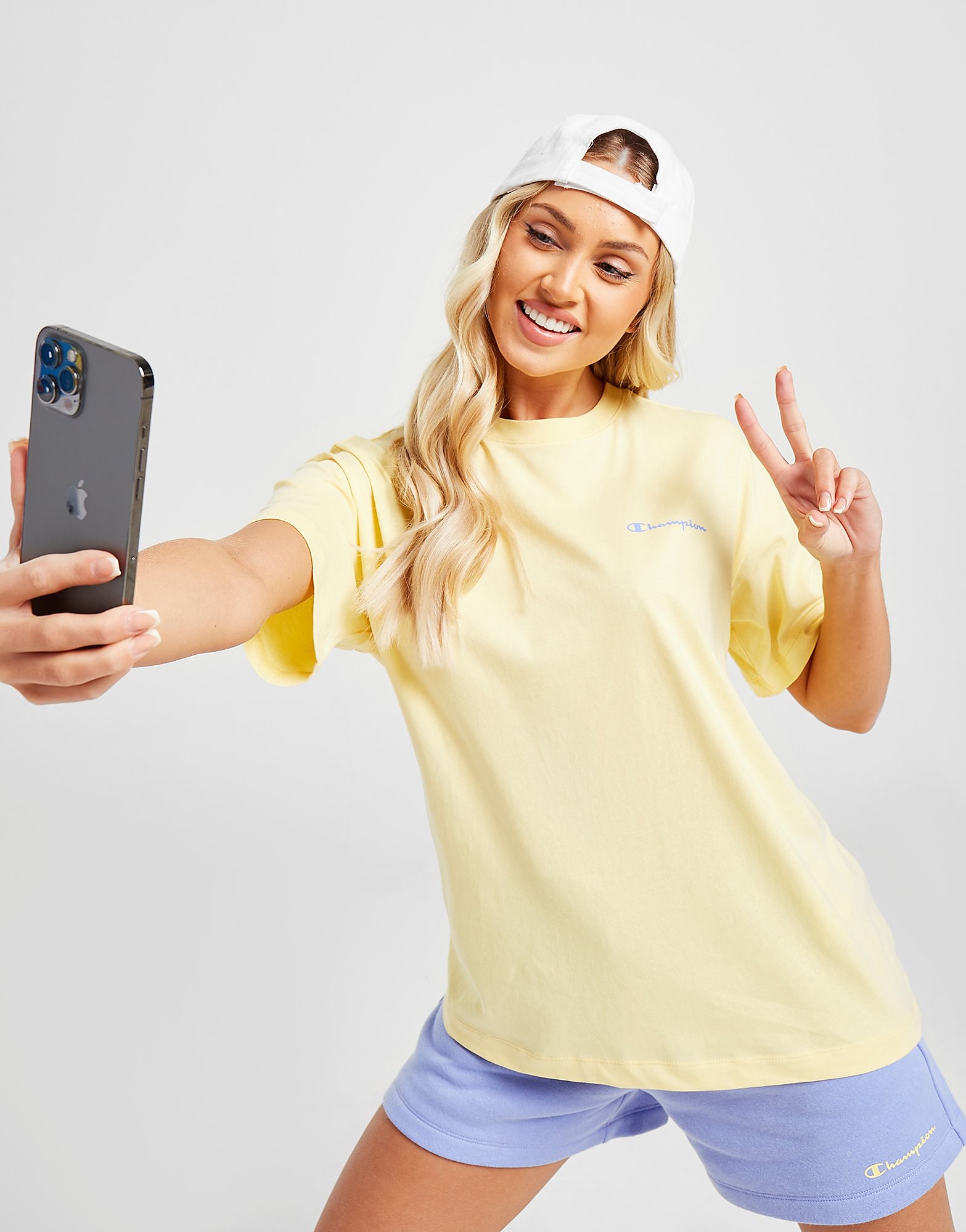 

Champion Small Logo T-Shirt - Only at JD - Yellow - Womens, Yellow