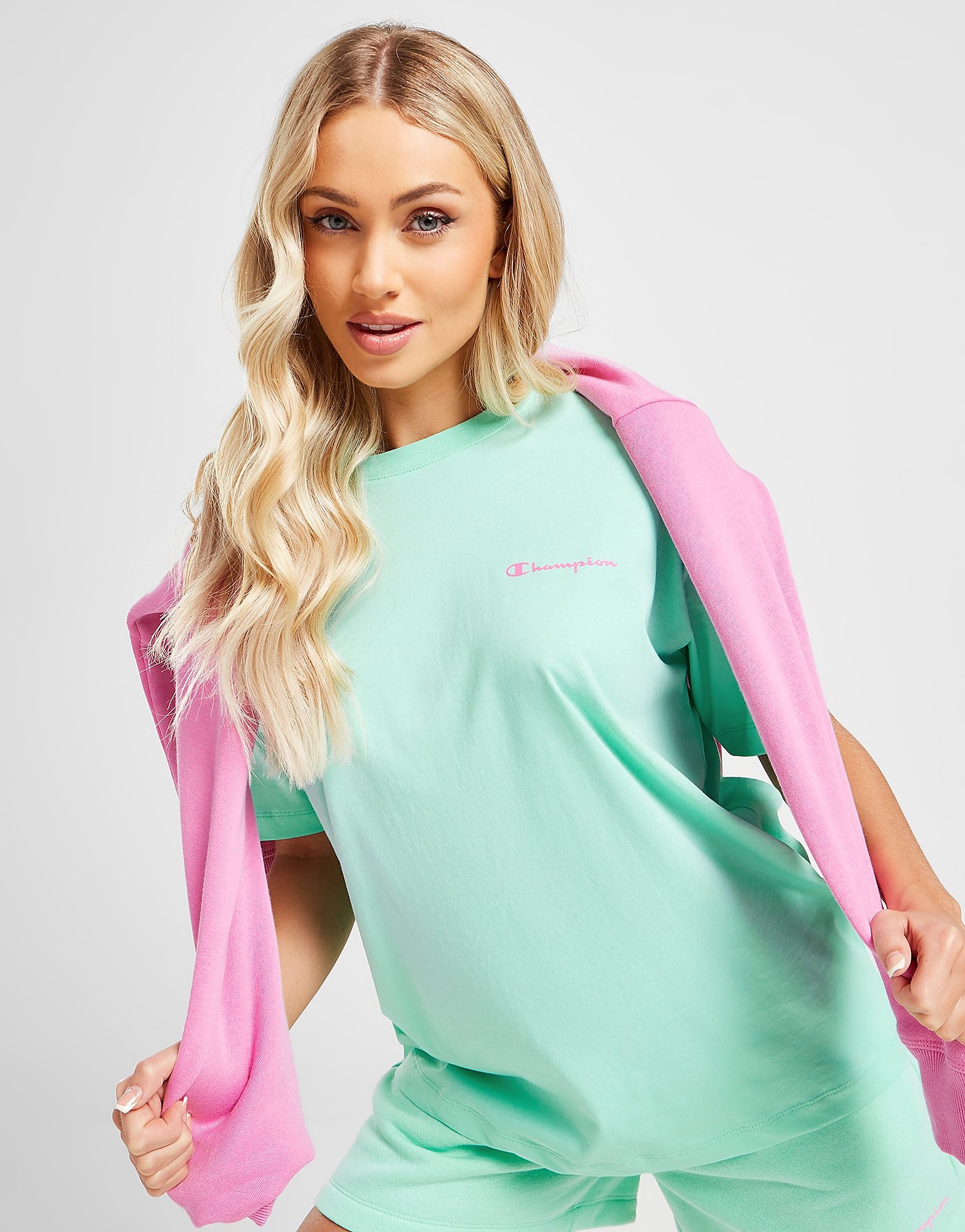 

Champion Small Logo T-Shirt - Only at JD - Green - Womens, Green