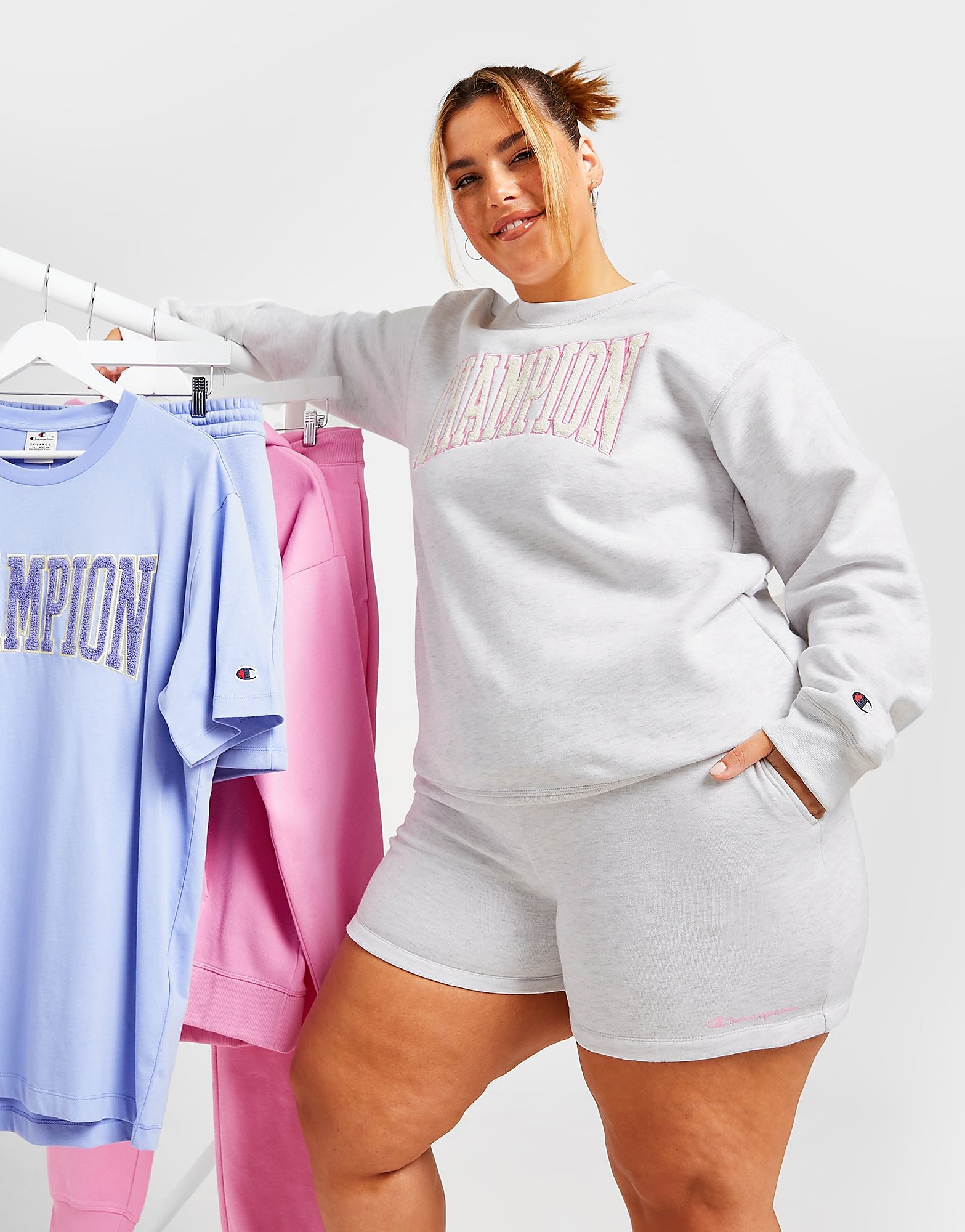 

Champion Plus Size Small Logo Shorts - Only at JD - Grey - Womens, Grey