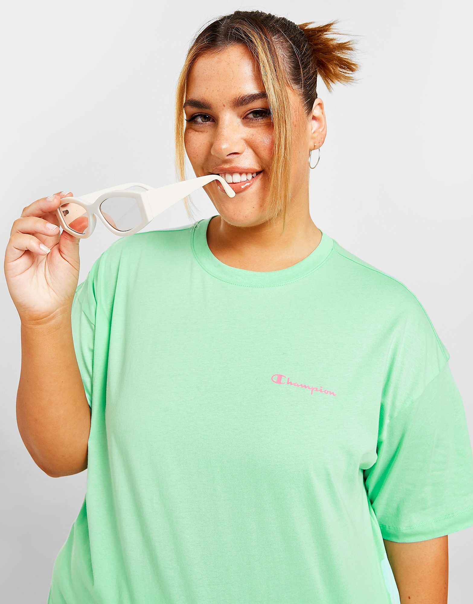 

Champion Plus Size Small Logo T-Shirt - Only at JD - Green - Womens, Green