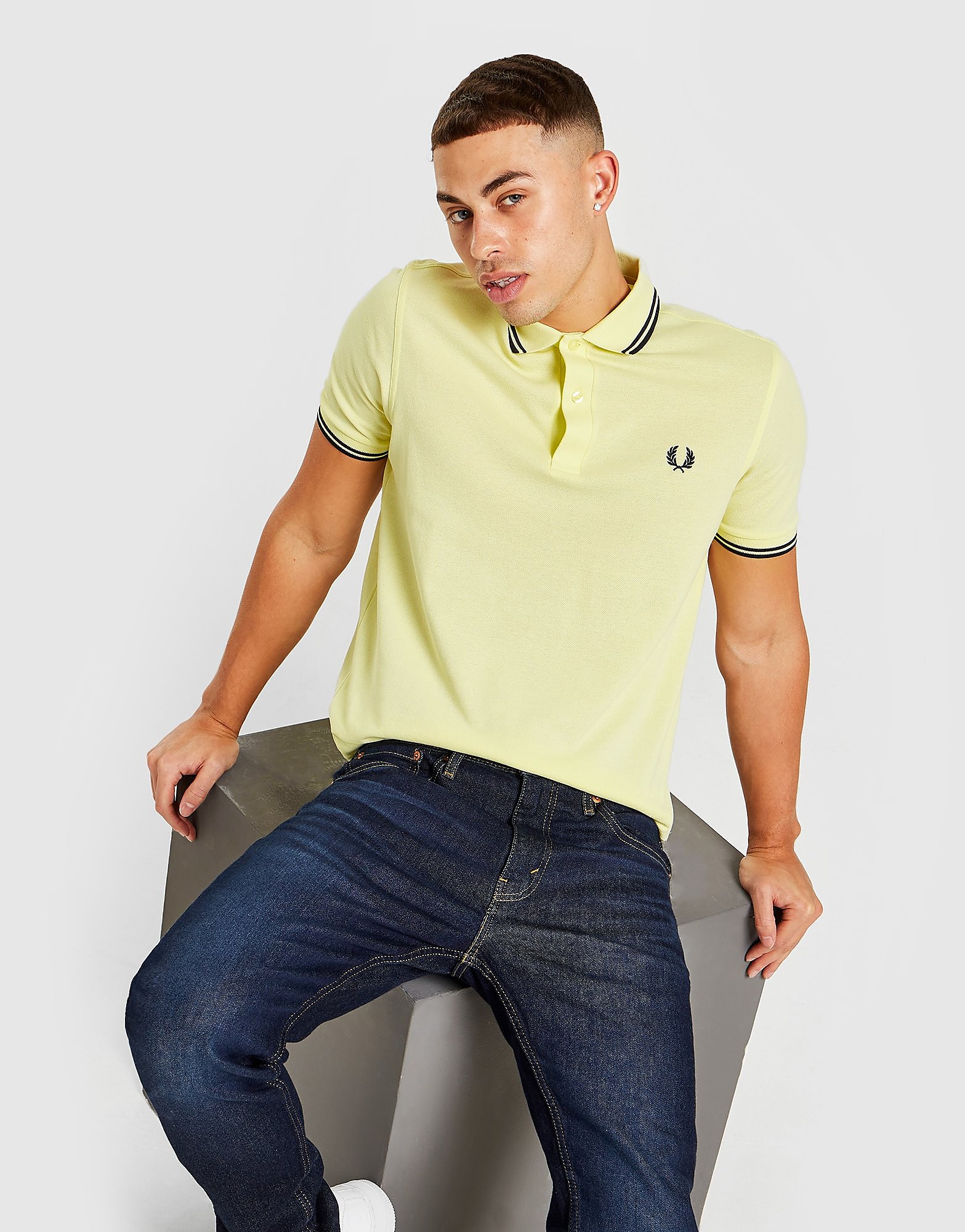 

Fred Perry Twin Tipped Polo Shirt - Yellow - Mens, Yellow
