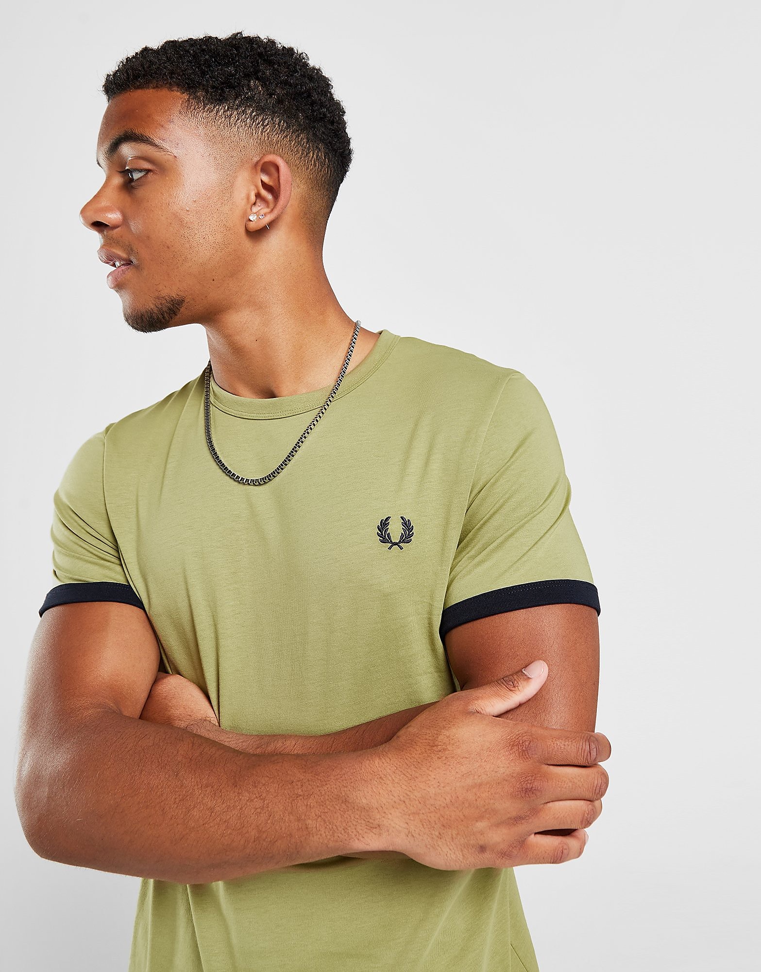

Fred Perry Ringer T-Shirt - Green - Mens, Green
