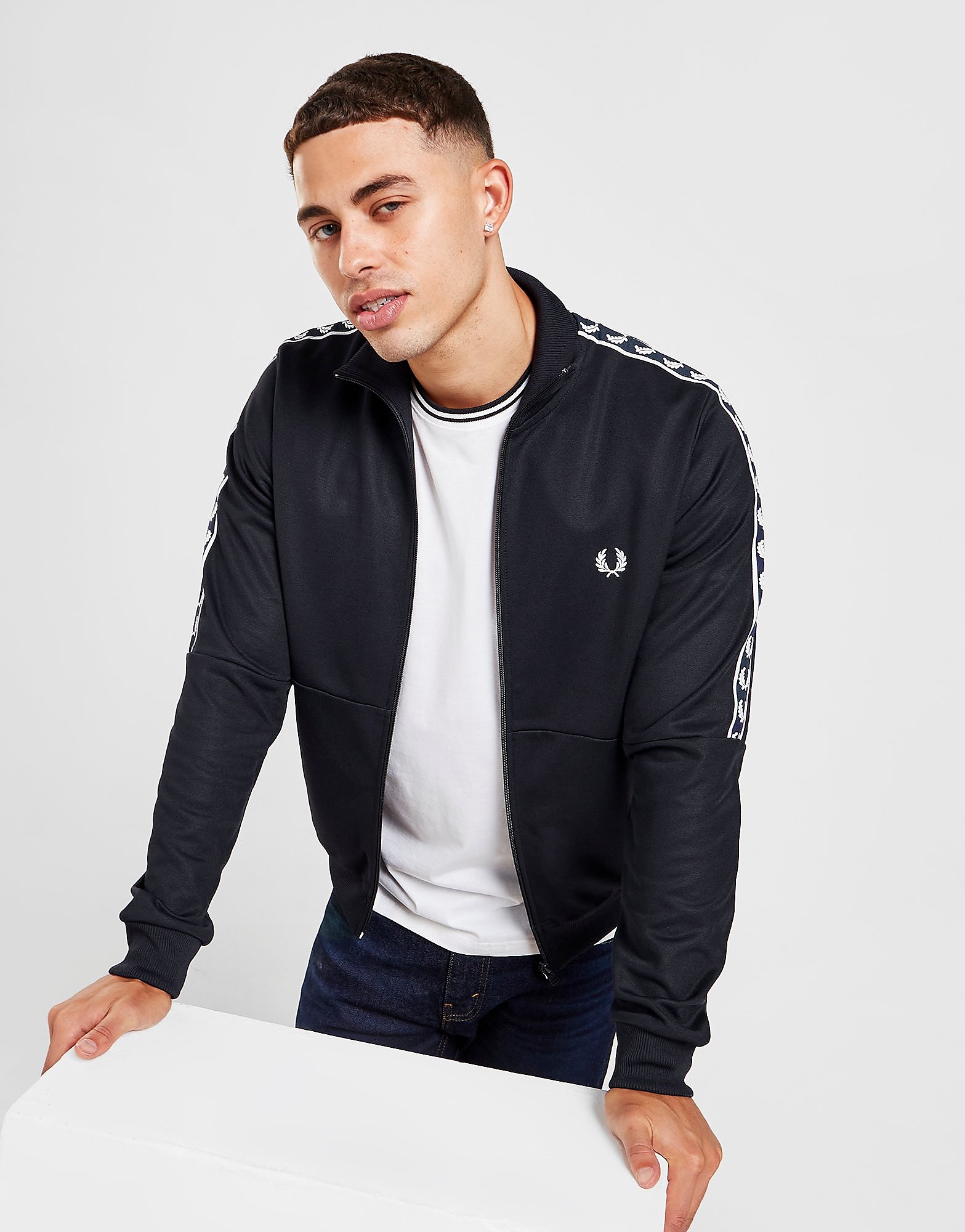 

Fred Perry Panel Taped Track Top - Blue - Mens, Blue