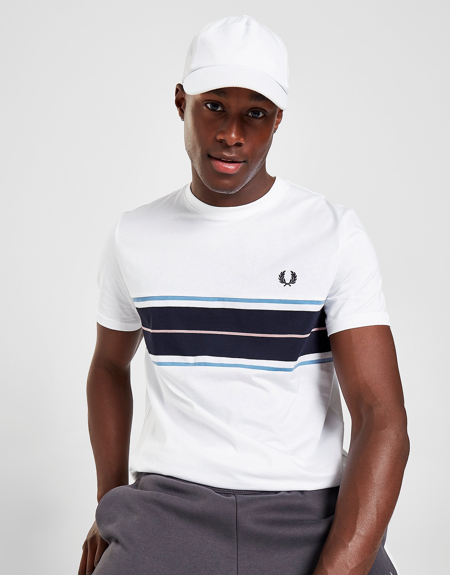 

Fred Perry Tramline Panel T-Shirt - Only at JD - White - Mens, White