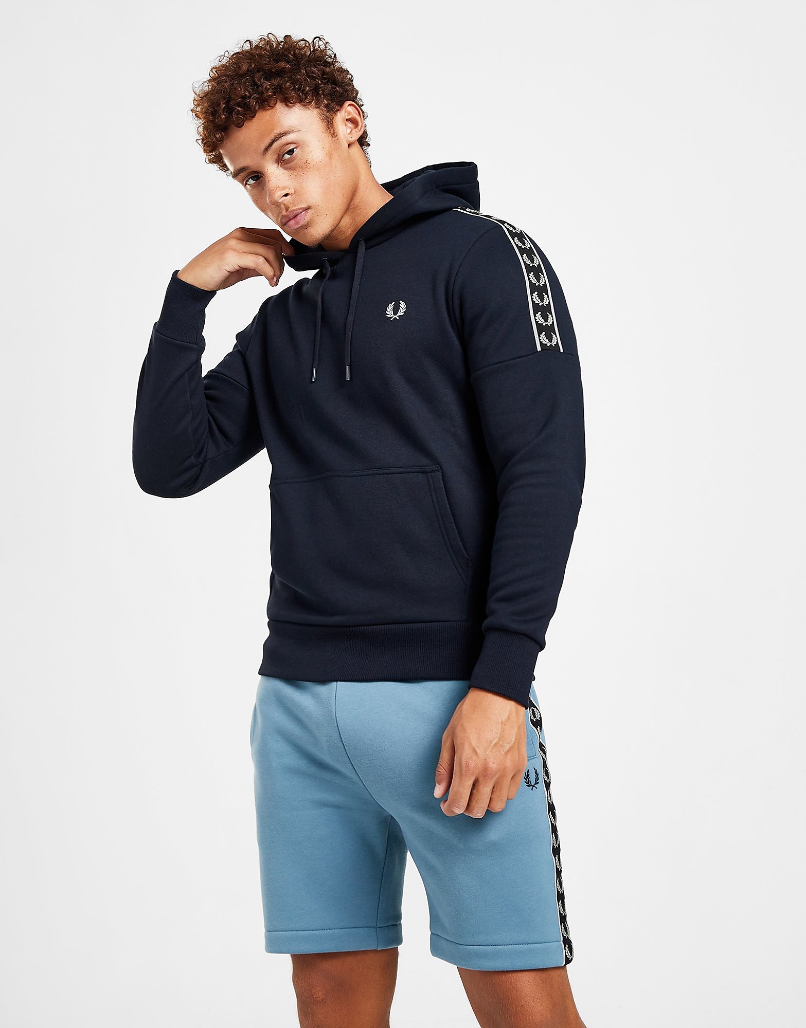 

Fred Perry Tape Overhead Hoodie - Only at JD - Blue - Mens, Blue