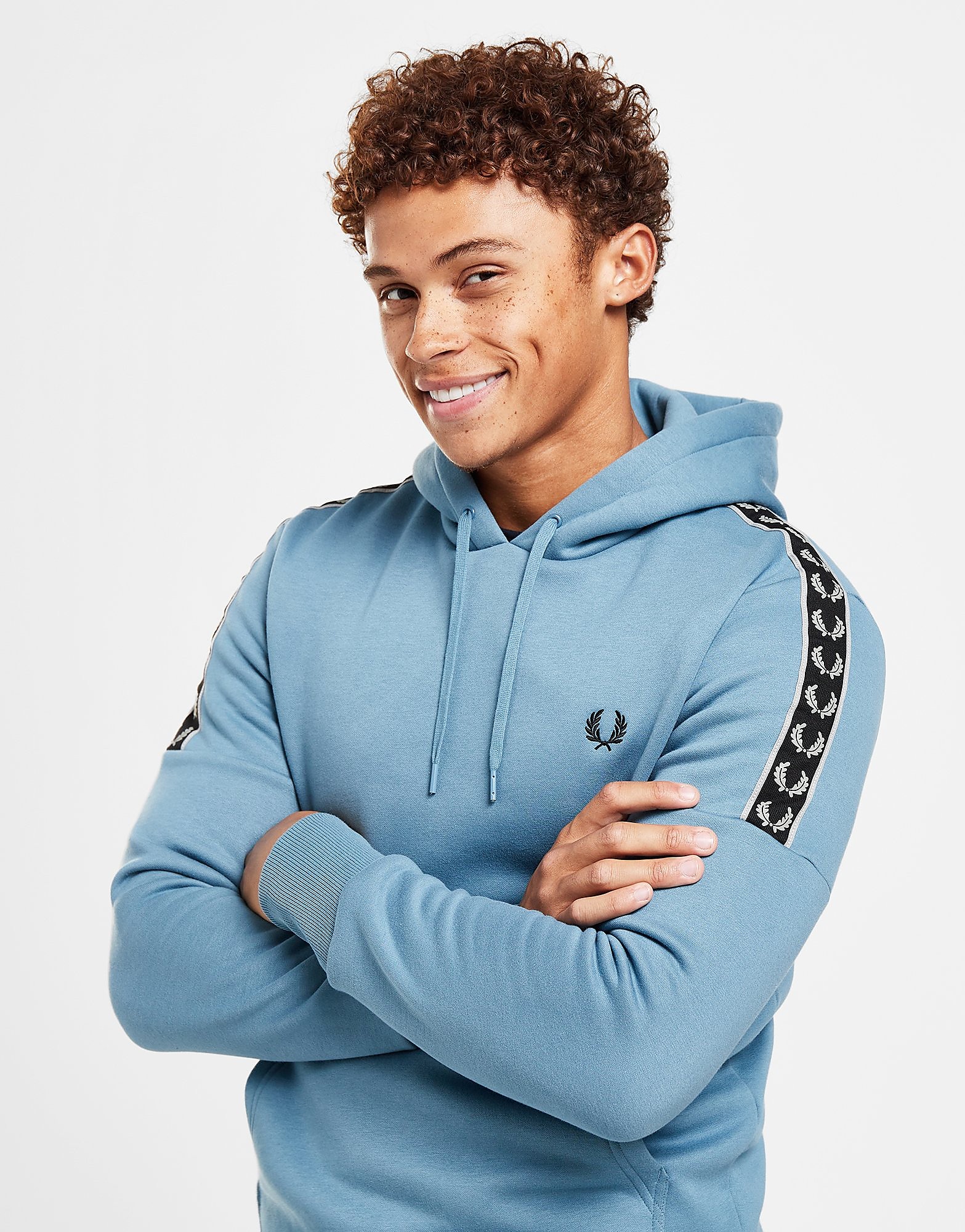 

Fred Perry Tape Overhead Hoodie - Only at JD - Blue - Mens, Blue