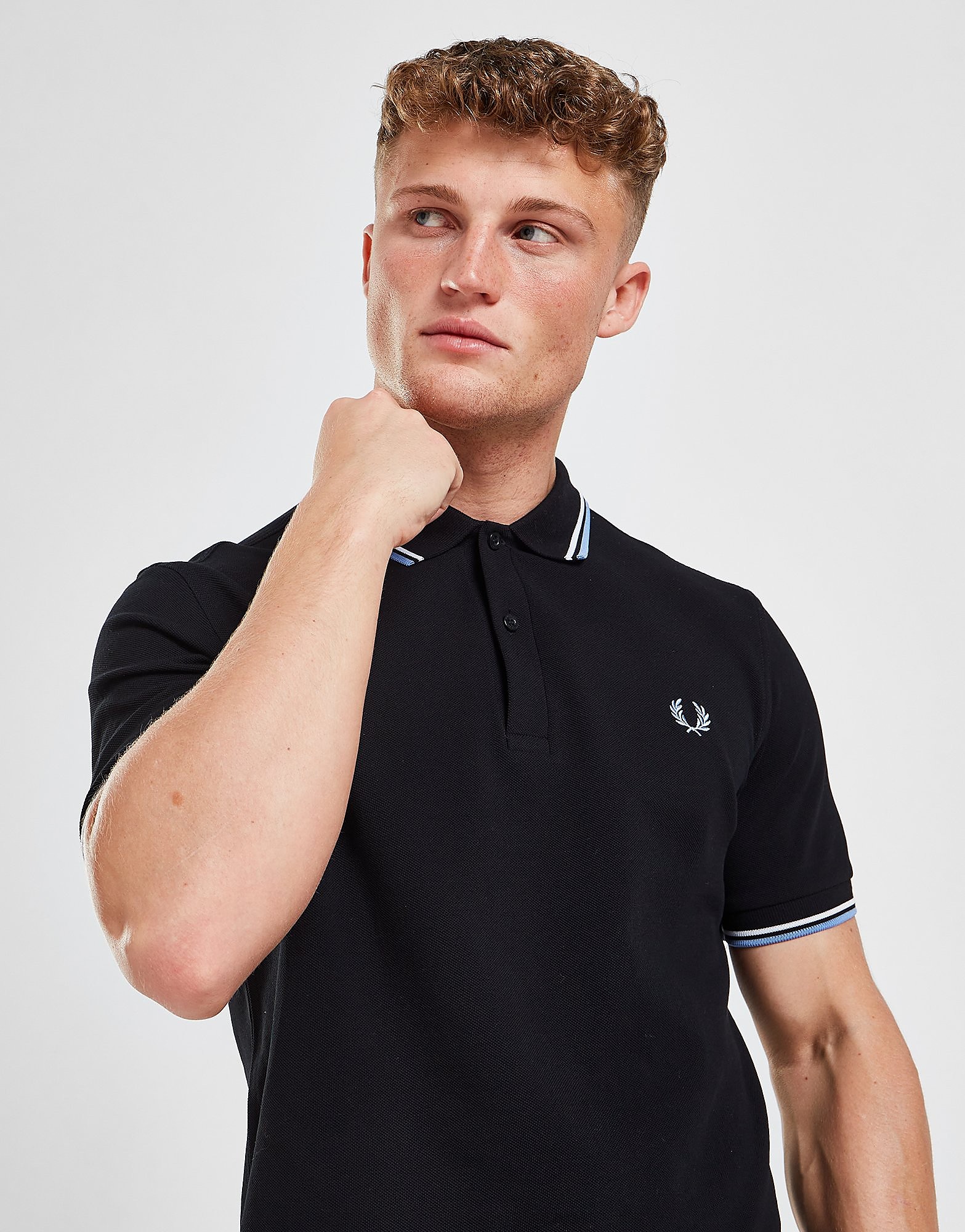 

Fred Perry Twin Tipped Polo Shirt - Black - Mens, Black